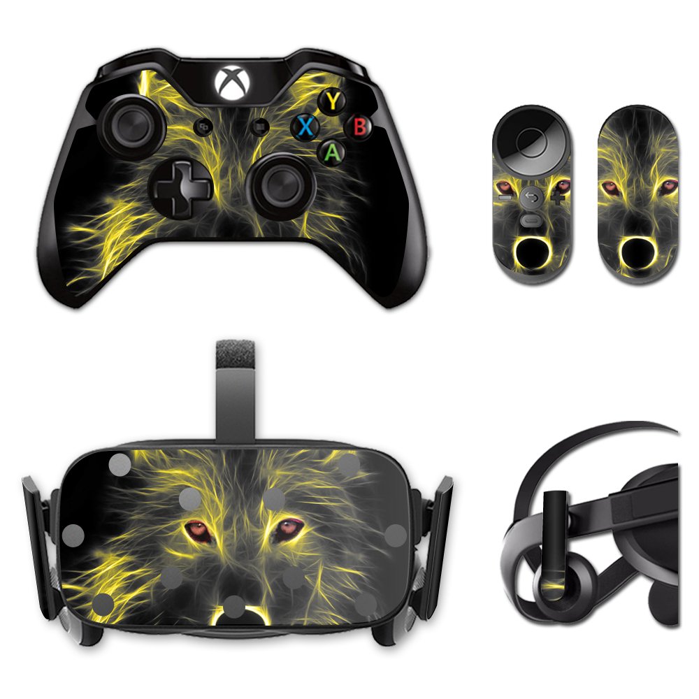Oculus Rift CV1 Skin Wrap Cover - Neon Wolf Design | Protective Sticker Decal for VR Headset | Gaming Accessory & Customization for Virtual Reality Enthusiasts