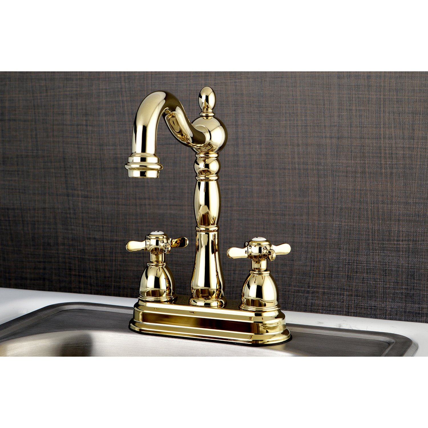 Essex Two-Handle 2-Hole Deck Mount Bar Faucet - Premium Stainless Steel Sink Tap for Home Bars, Restaurants & Outdoor Kitchens