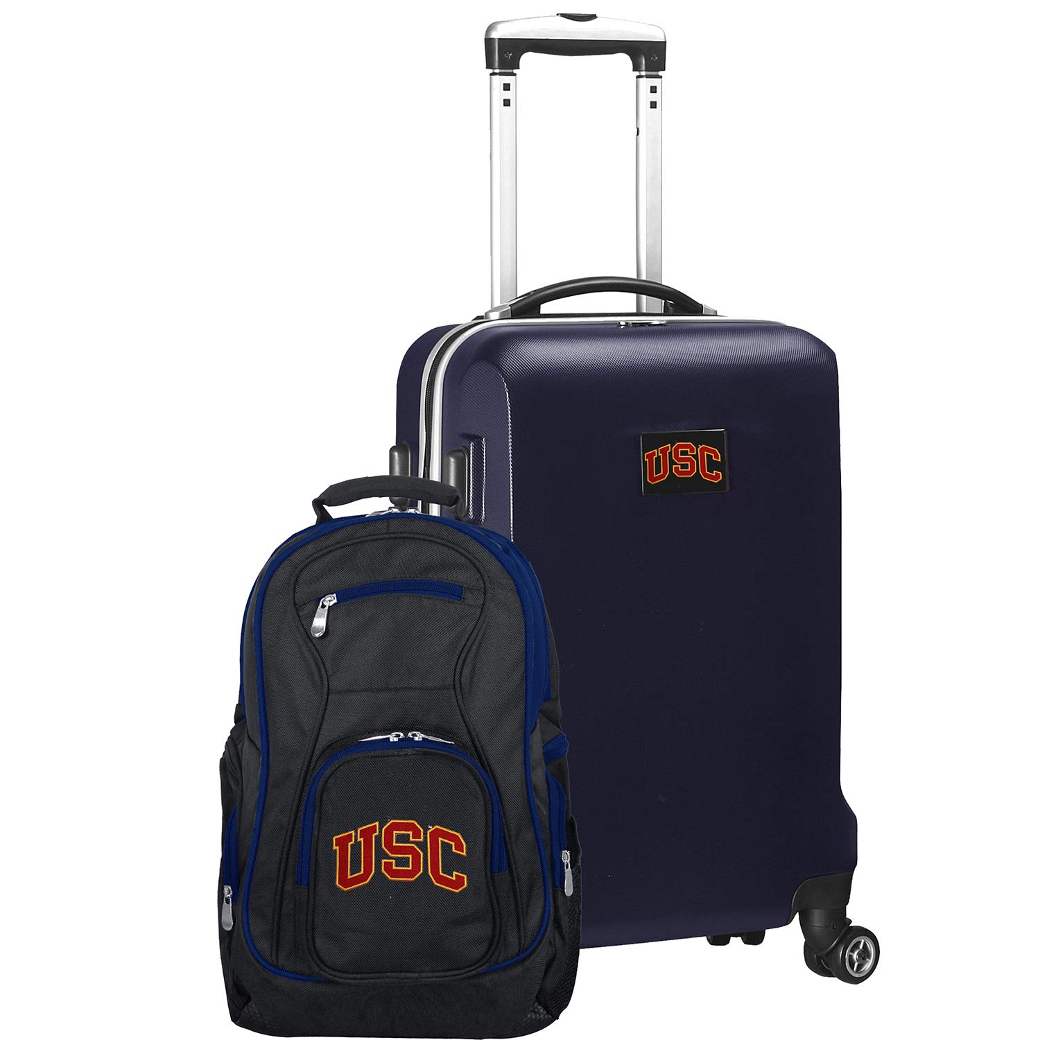 NCAA Deluxe 2-Piece Backpack & Carry-On Luggage Set in Navy Blue - Perfect for College Students, Travel & School Essentials