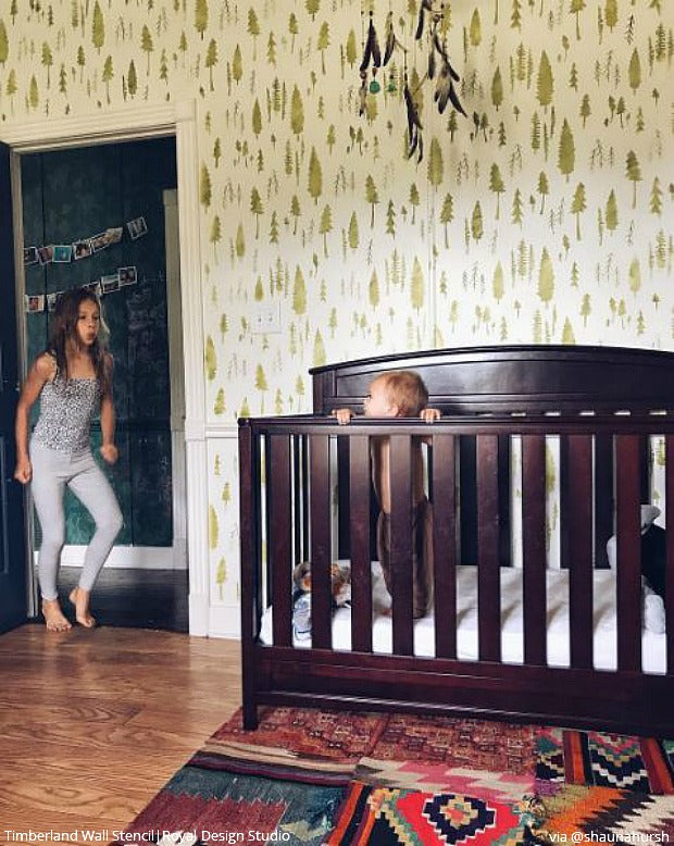 Timberland Bonnie Christine Wall Stencil - DIY Home Decor, Reusable Painting Template for Walls, Furniture & Crafts - Perfect for Bedroom, Nursery, Living Room Makeovers