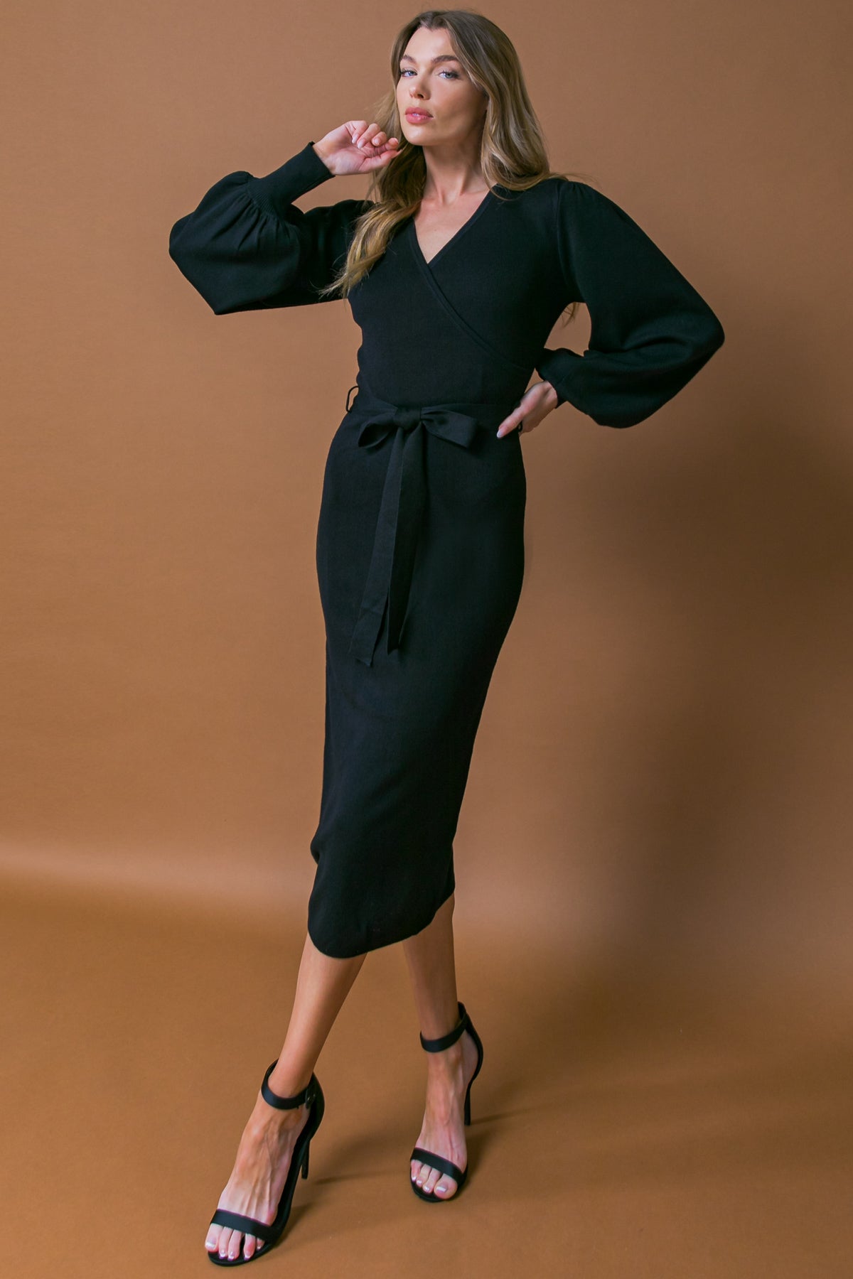 MATILDA SWEATER MIDI DRESS - Women's Knitted Long Sleeve Turtleneck Dress for Fall & Winter - Perfect for Office, Date Night and Holiday Parties