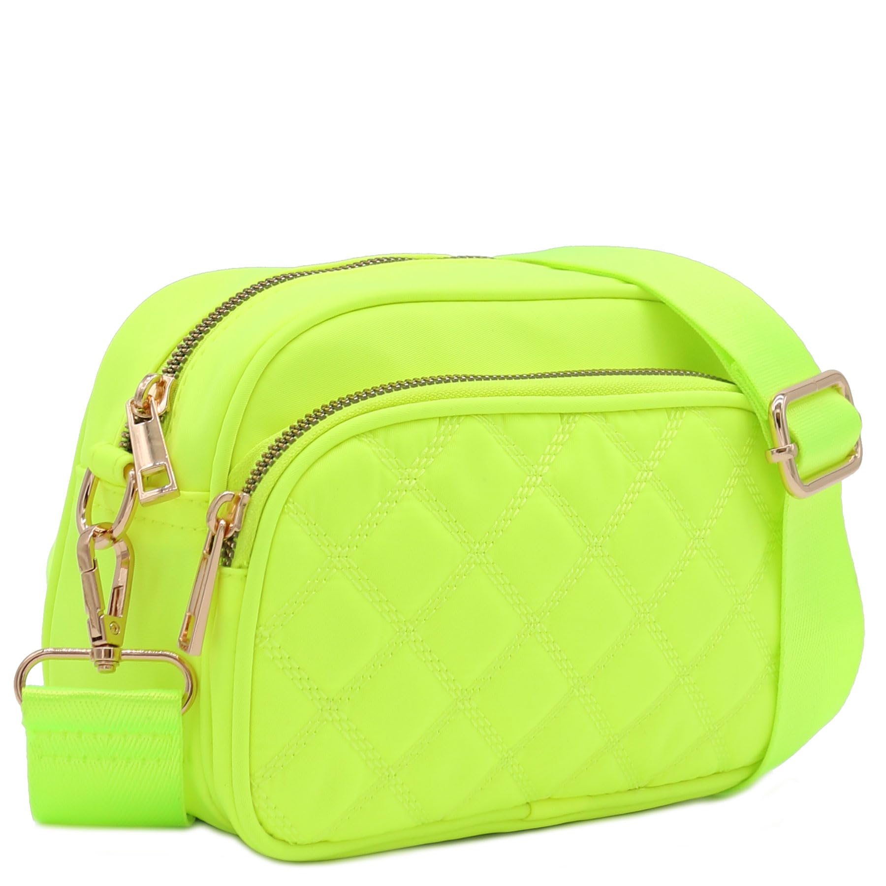 Stylish FashionPuzzle Quilted Nylon Crossbody Bag with Adjustable Wide Strap - Perfect for Travel, Shopping & Everyday Use