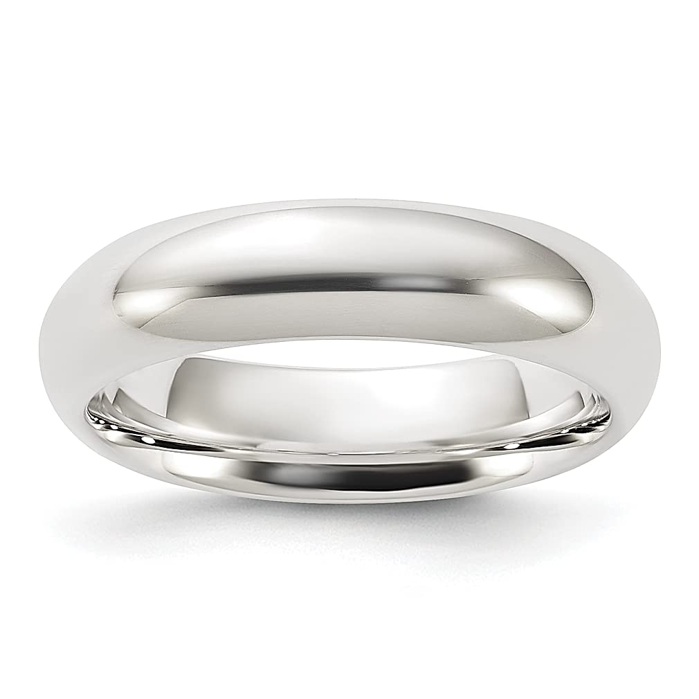 925 Sterling Silver 5mm Comfort Fit Wedding Band Ring - Size 10 Classic Domed Flat Design for Women | Fine Jewelry Gift for Her | Perfect for Anniversaries, Engagements & Everyday Wear