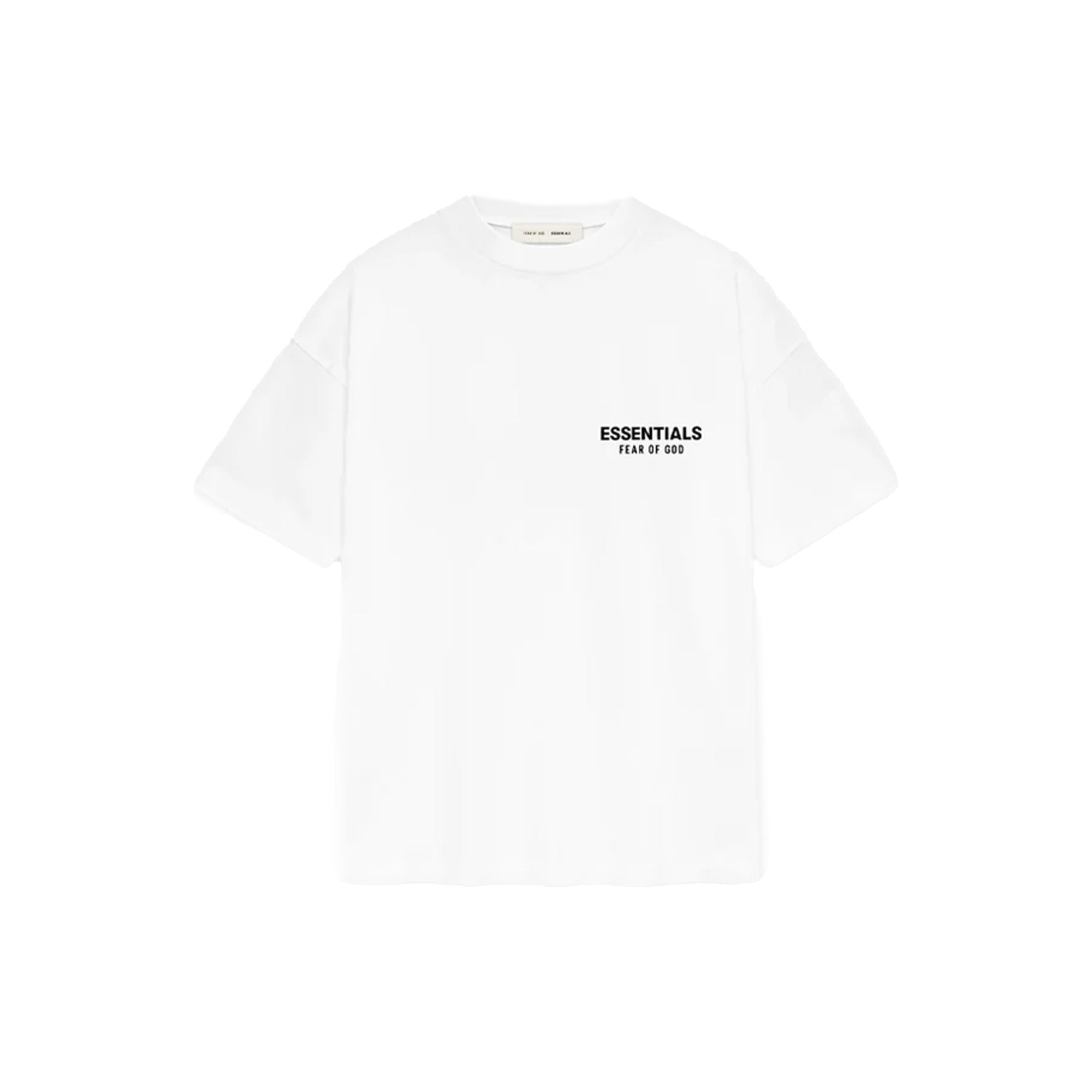 Fear of God Essentials Classic Short Sleeve T-Shirt for Men - Bright White Cotton Crewneck Tee (2025) | Casual Streetwear & Everyday Comfort Wear