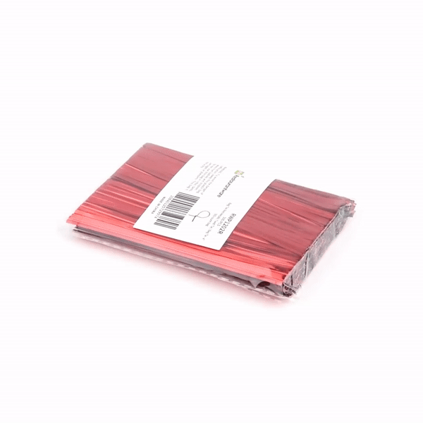 Premium Red Metallic Twist Ties for Bags - 500 Count Box | Secure Food Storage, Gift Wrapping & Organizing Cables