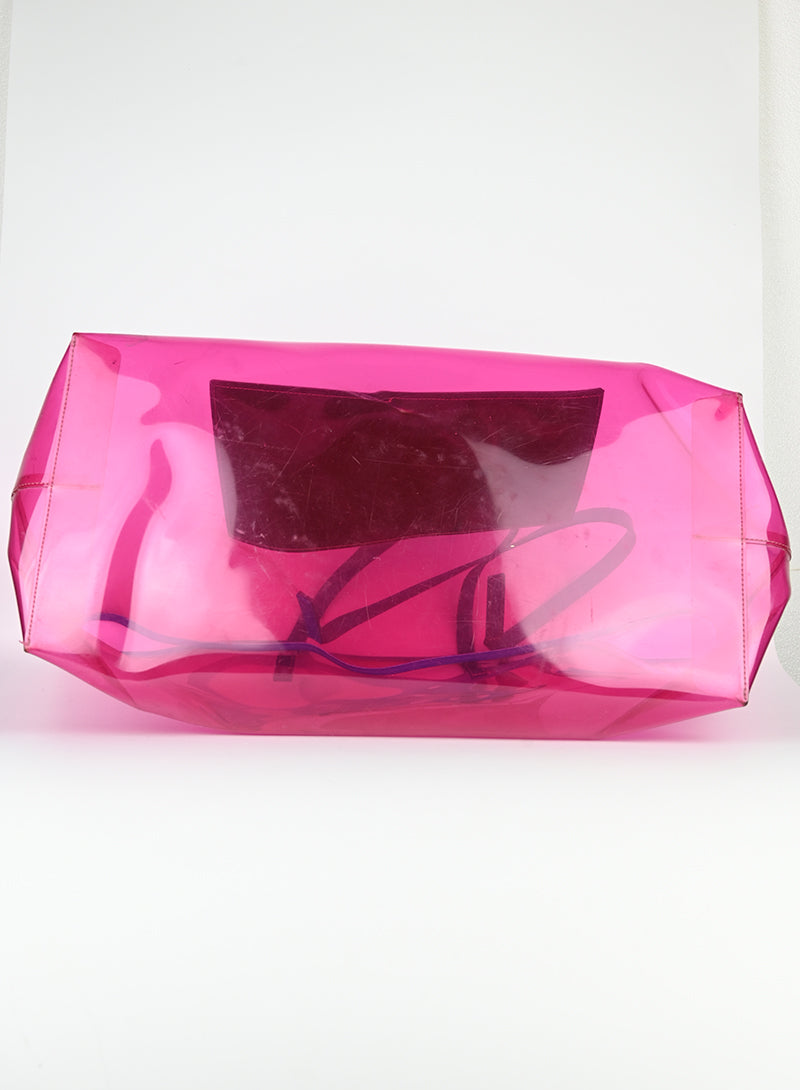 Versace Pink PVC Shopper Bag - Luxury Designer Tote for Women, Perfect for Shopping, Travel & Everyday Use