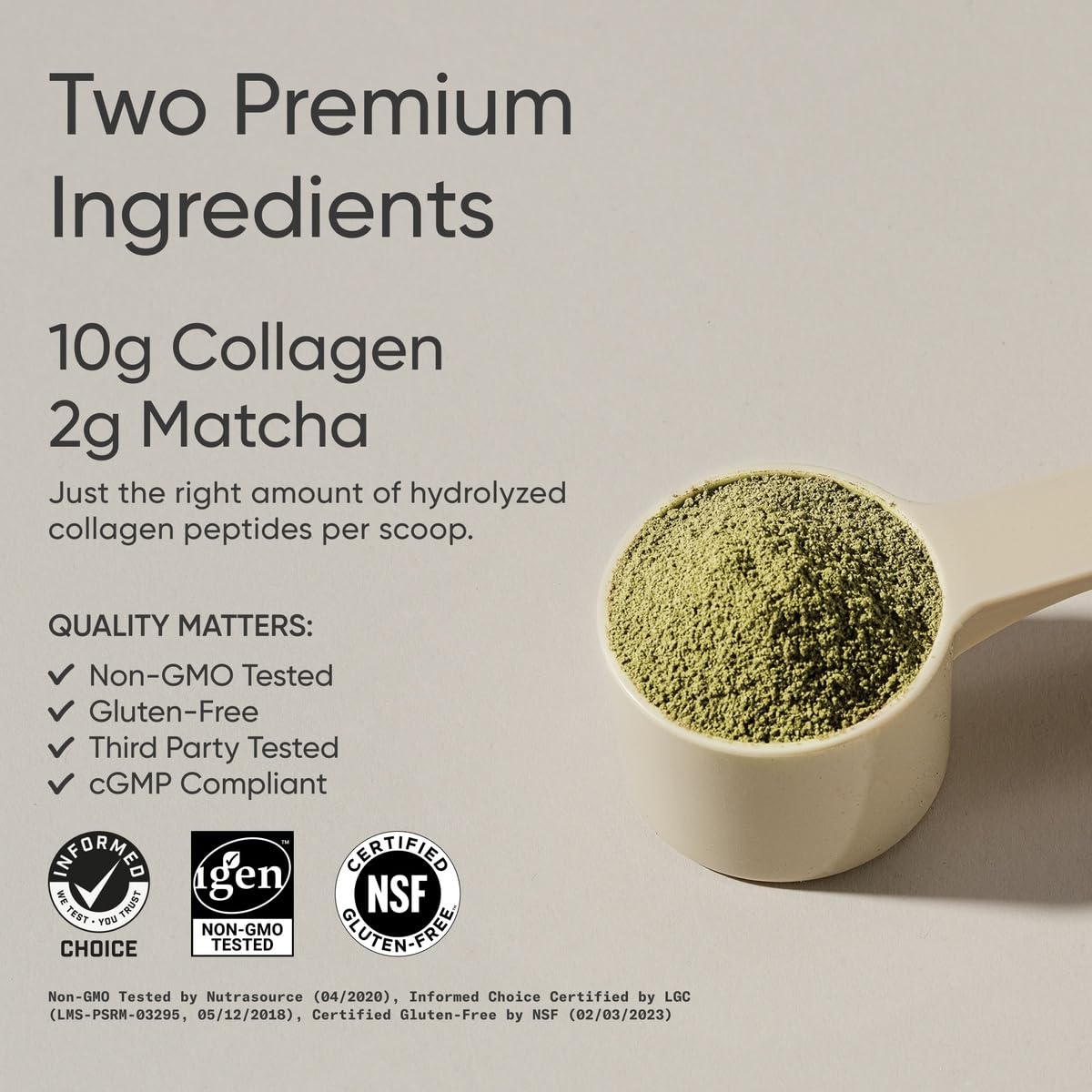 Premium Collagen Peptides Powder with Organic Japanese Matcha Green Tea - Hydrolyzed Collagen Protein Supplement for Skin, Hair & Joint Support - Gluten Free, Non-GMO, Sugar Free - Perfect for Smoothies, Coffee & Baking Recipes