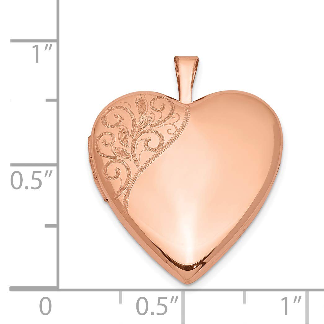 Sterling Silver Rose 20mm Polished Swirl Heart Locket Necklace - Elegant Jewelry Gift for Women, Perfect for Valentine's Day, Anniversary & Romantic Occasions