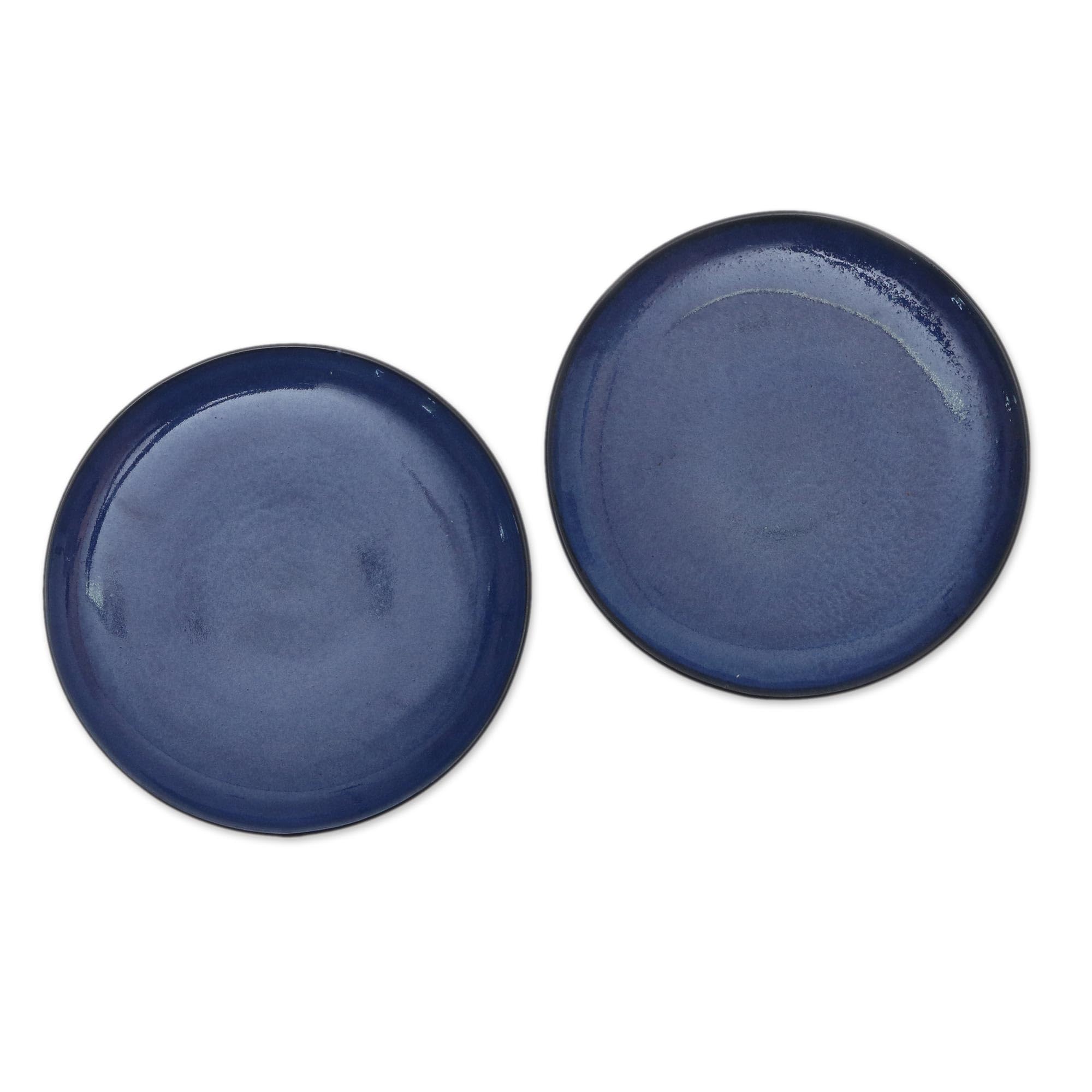 Handmade Ceramic Salad Plates - Bali Blue Dinnerware Set for Dining & Decor