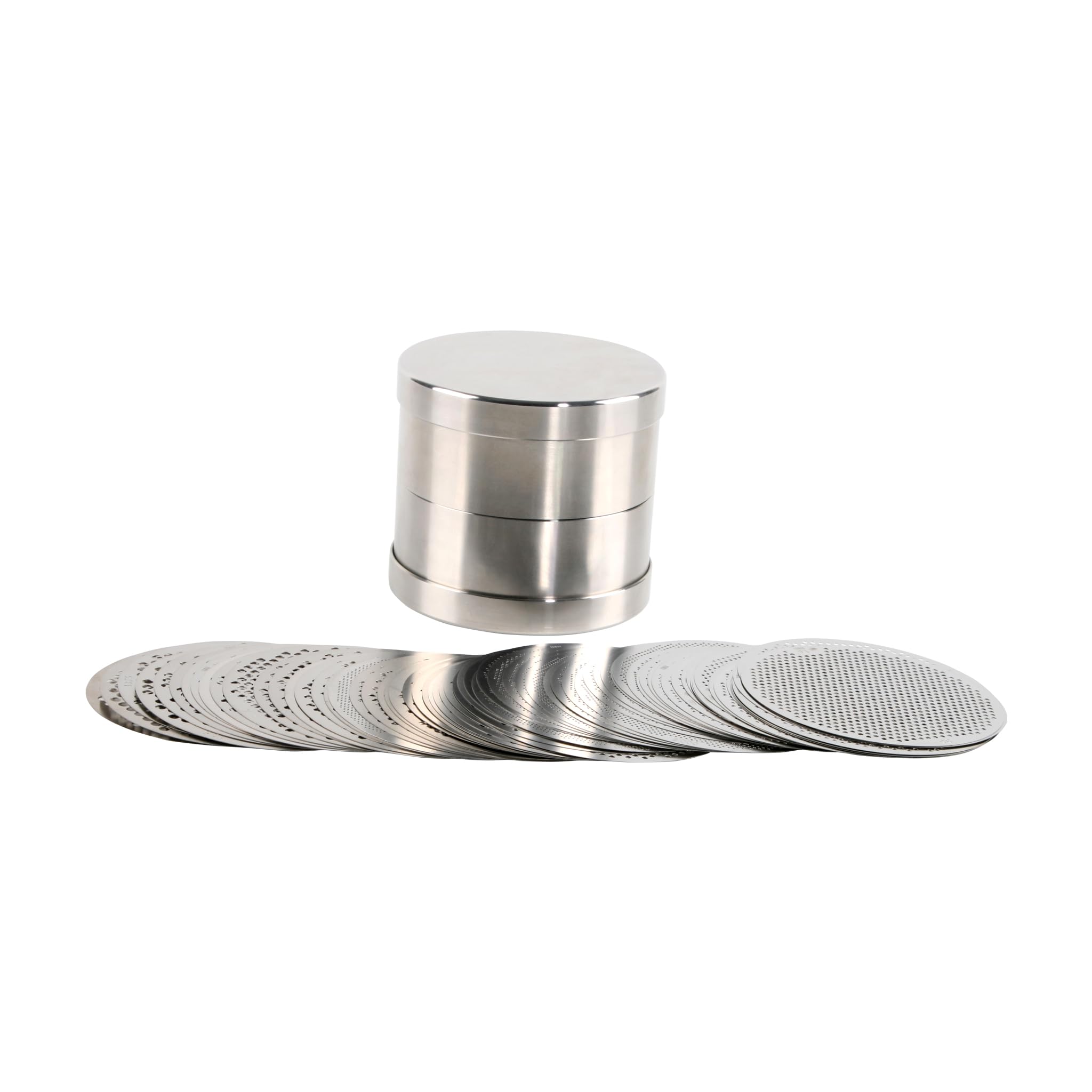 Premium 75-Hole Diamond Sieve Set - 80mm Stainless Steel Mesh Sifter for Gemstones & Jewelry Making | Professional Lab-Grade Particle Size Analyzer | Perfect for Geology, Gold Panning & Bead Sorting