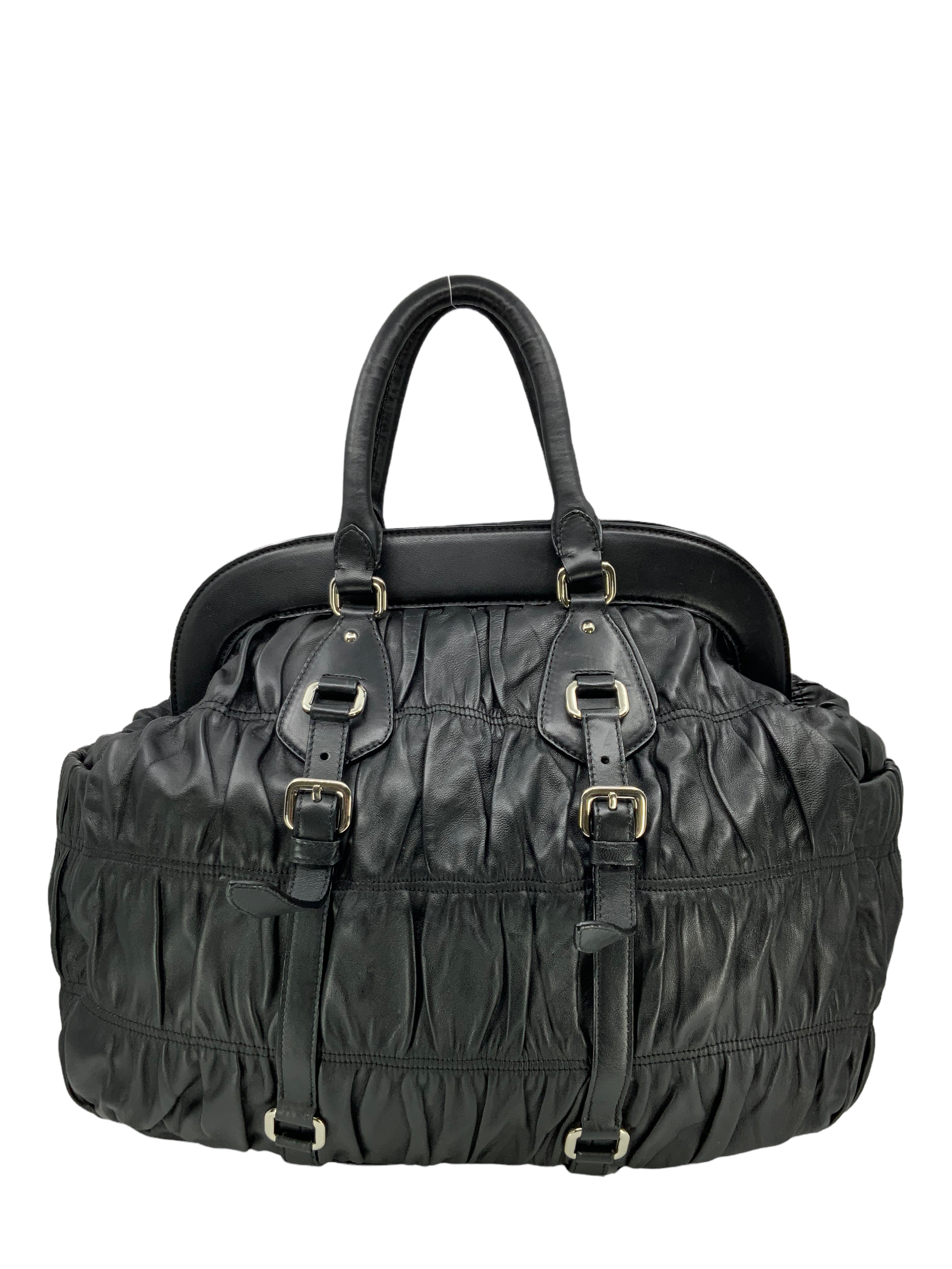 Prada Nappa Gaufre Large Frame Tote Bag - Premium Leather Handbag for Women, Luxury Designer Shoulder Bag - Perfect for Work, Travel & Everyday Use