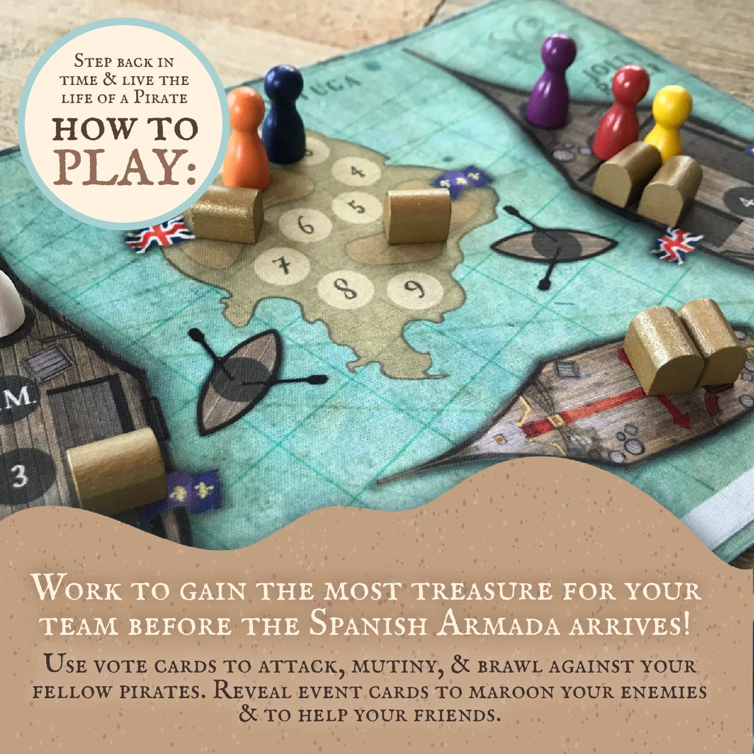 Tortuga 1667 Board Game - Strategic Treasure Plunder Card Game for 2-9 Players | Perfect for Family Game Nights, Party Gatherings, and Strategy Enthusiasts
