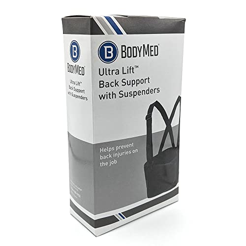 Extra Large Adjustable Back Support Belt with Suspenders - 2 Pack (MS-87427) for Warehouse Workers, Construction Labor & Heavy Lifting