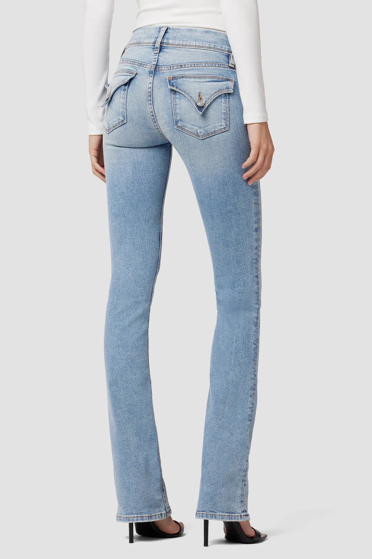 Beth Mid Rise Baby Bootcut Motion Jeans for Women - Comfortable Stretch Denim Pants for Casual Wear & Everyday Outfits