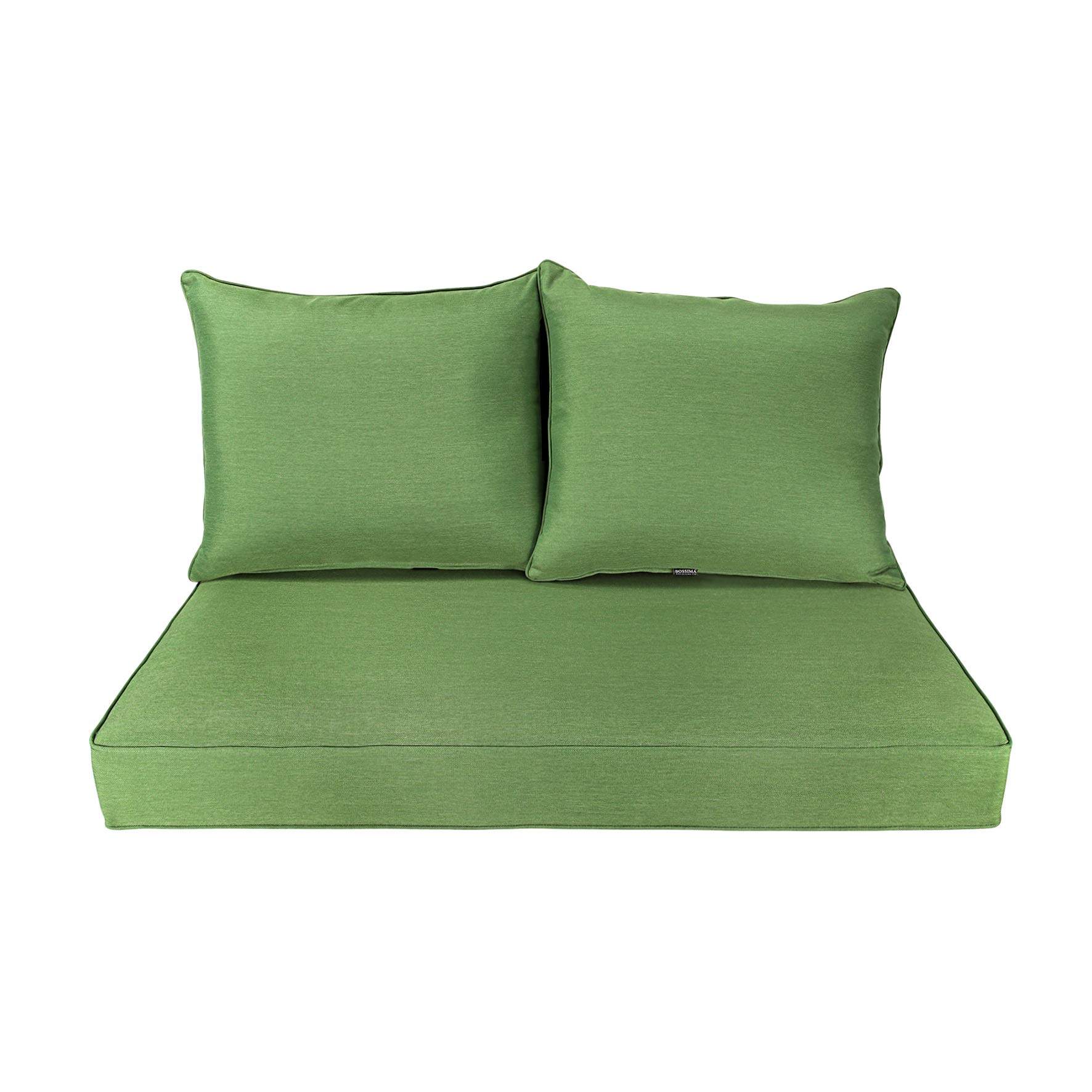 BOSSIMA Patio Furniture Cushions - Comfortable Deep Seat Glider Loveseat Cushions for Indoor & Outdoor Use - Deep Green - Perfect for Porch, Deck, Garden & Poolside Relaxation