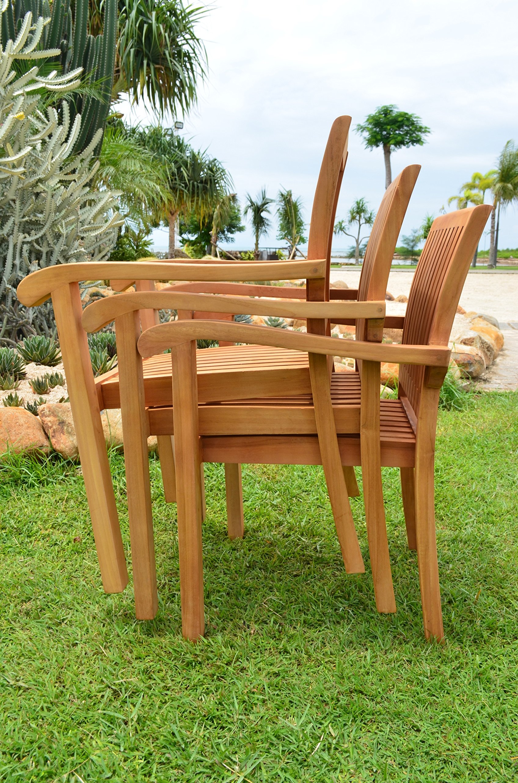 Premium 9-Piece Outdoor Patio Teak Dining Set - 71