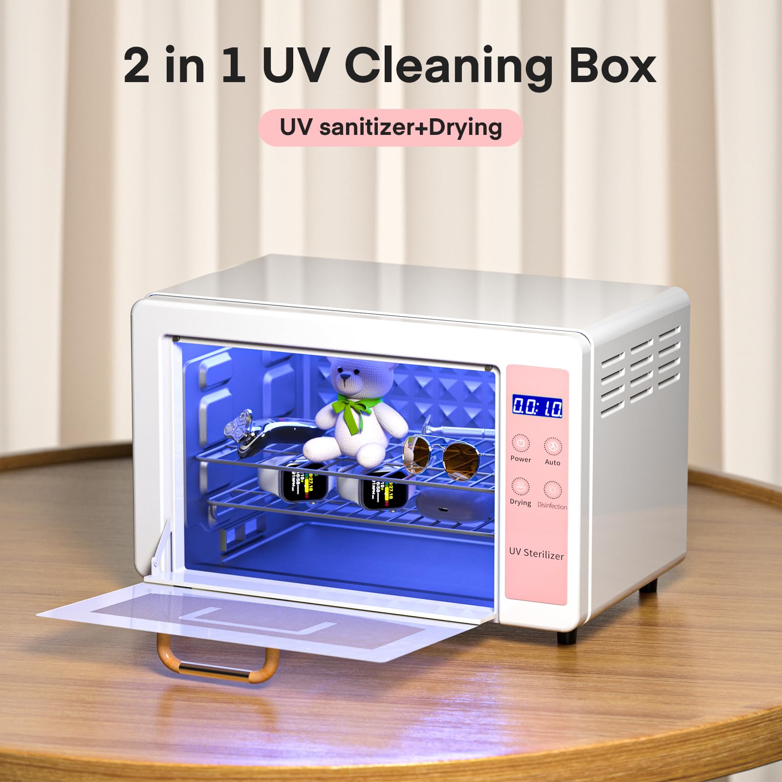 Yofuly 10L Large UV Sterilizer for Nail Tools - Multi-Functional Nail Cleaner Box & Beauty Equipment Sterilization Cabinet - Perfect for Home, Barber Shops, Salons & Spas (Great for Sanitizing Manicure/Pedicure Tools & Beauty Accessories)