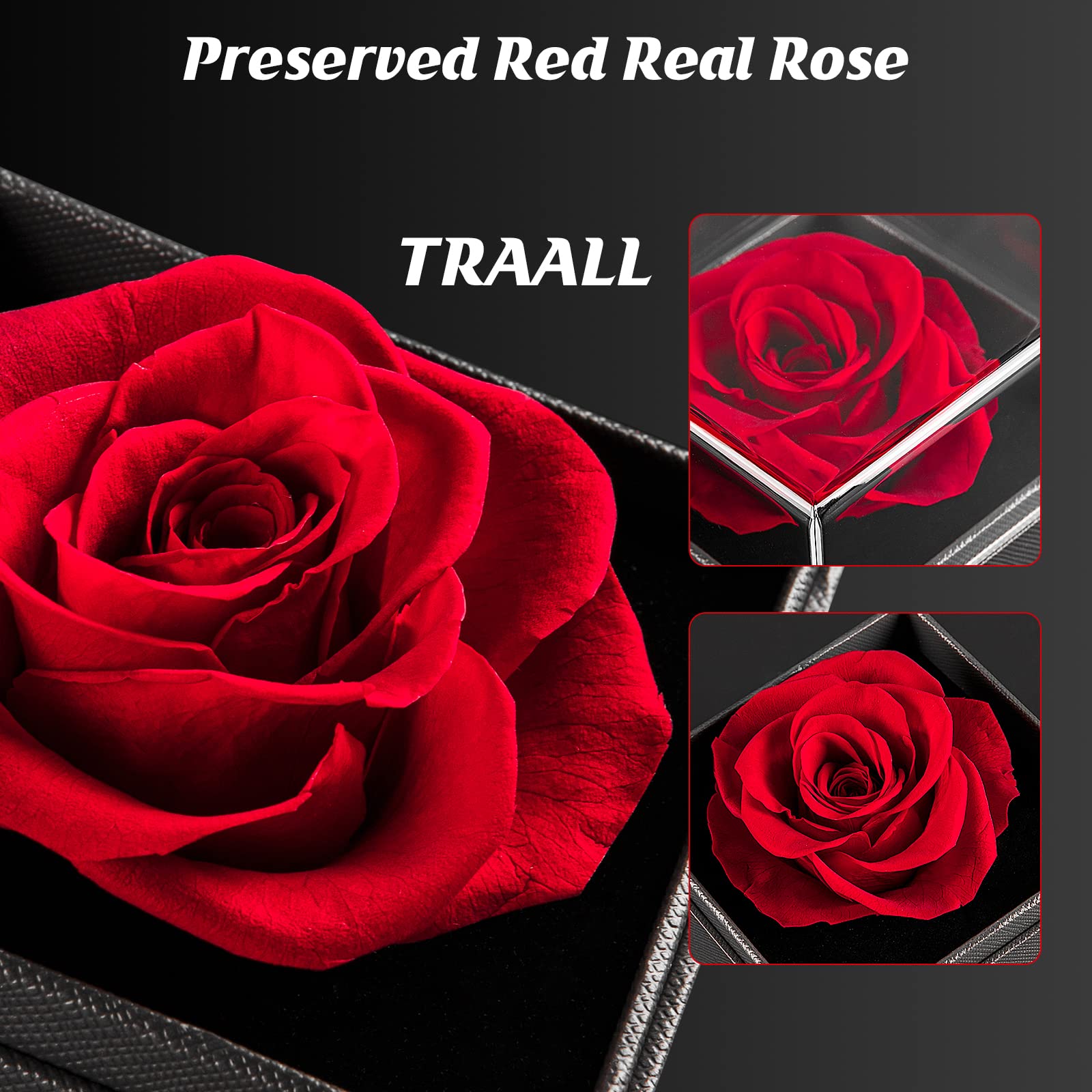 Eternal Preserved Real Rose with 'I Love You' Necklace - Perfect Mother's Day, Anniversary & Birthday Gift for Mom, Wife, Girlfriend, Grandma | Romantic Keepsake for Women (Red) | Ideal for Valentine's Day, Wedding Anniversaries & Special Occasions