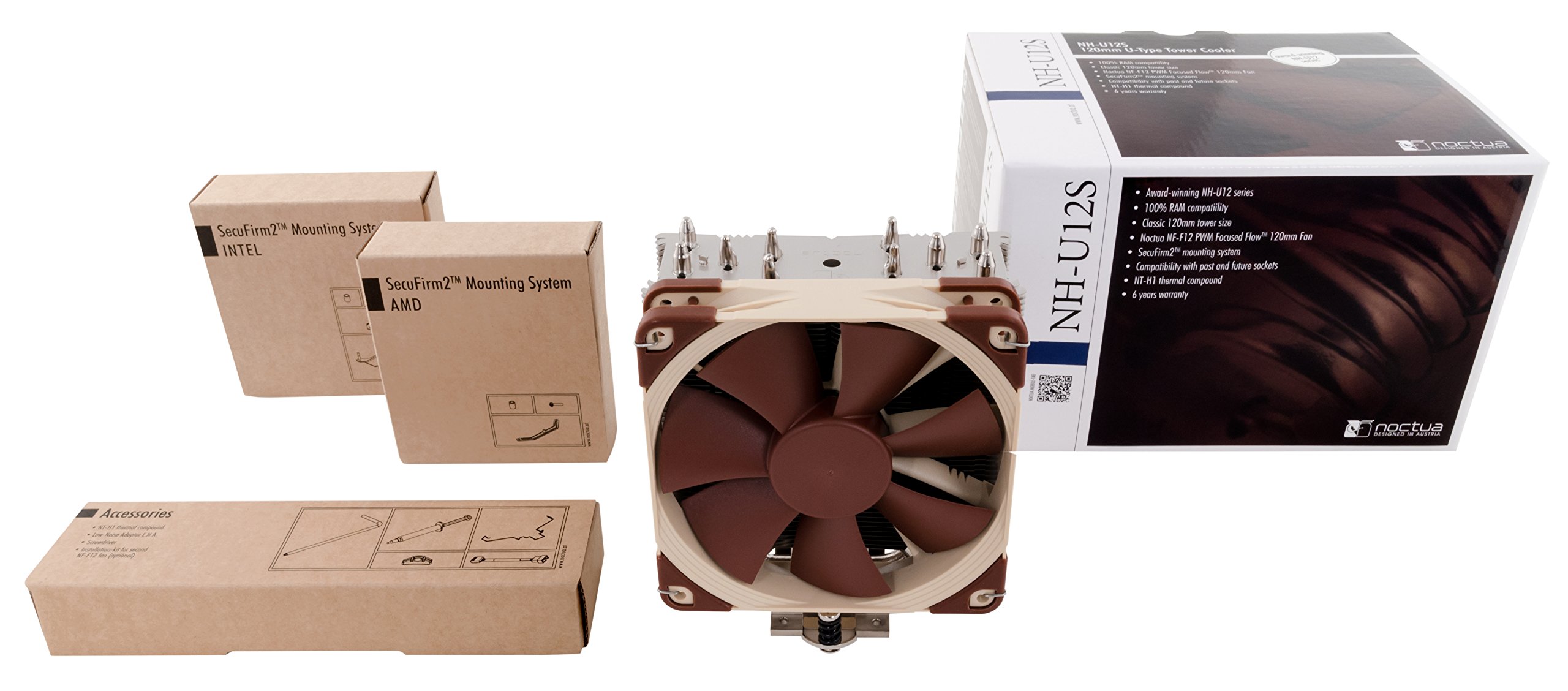 Noctua NH-U12S Premium CPU Cooler with NA-HC2 chromax.White Heatsink Covers - High Performance Air Cooling for Intel/AMD PCs - Perfect for Gaming Rigs & Workstations