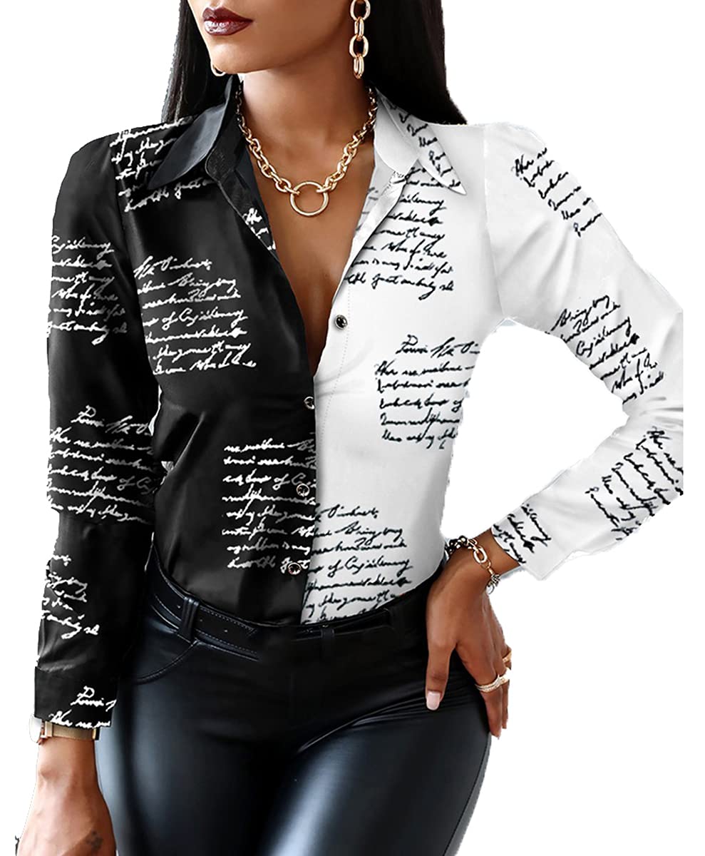 Women's Button Down Blouses - Fashionable Long Sleeve Business Casual Shirts & Dressy Tops for Office, Date Night & Special Occasions