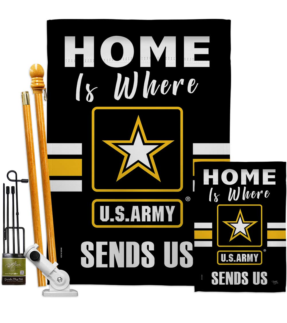 US Army Garden House Flags Kit - Double-Sided 28x40 Inch American Military Veteran Yard Banner - Armed Forces Rangers Official Decorative Gift Made in USA - Perfect for Patriotic Home Decor, Backyard Display & Military Appreciation Events