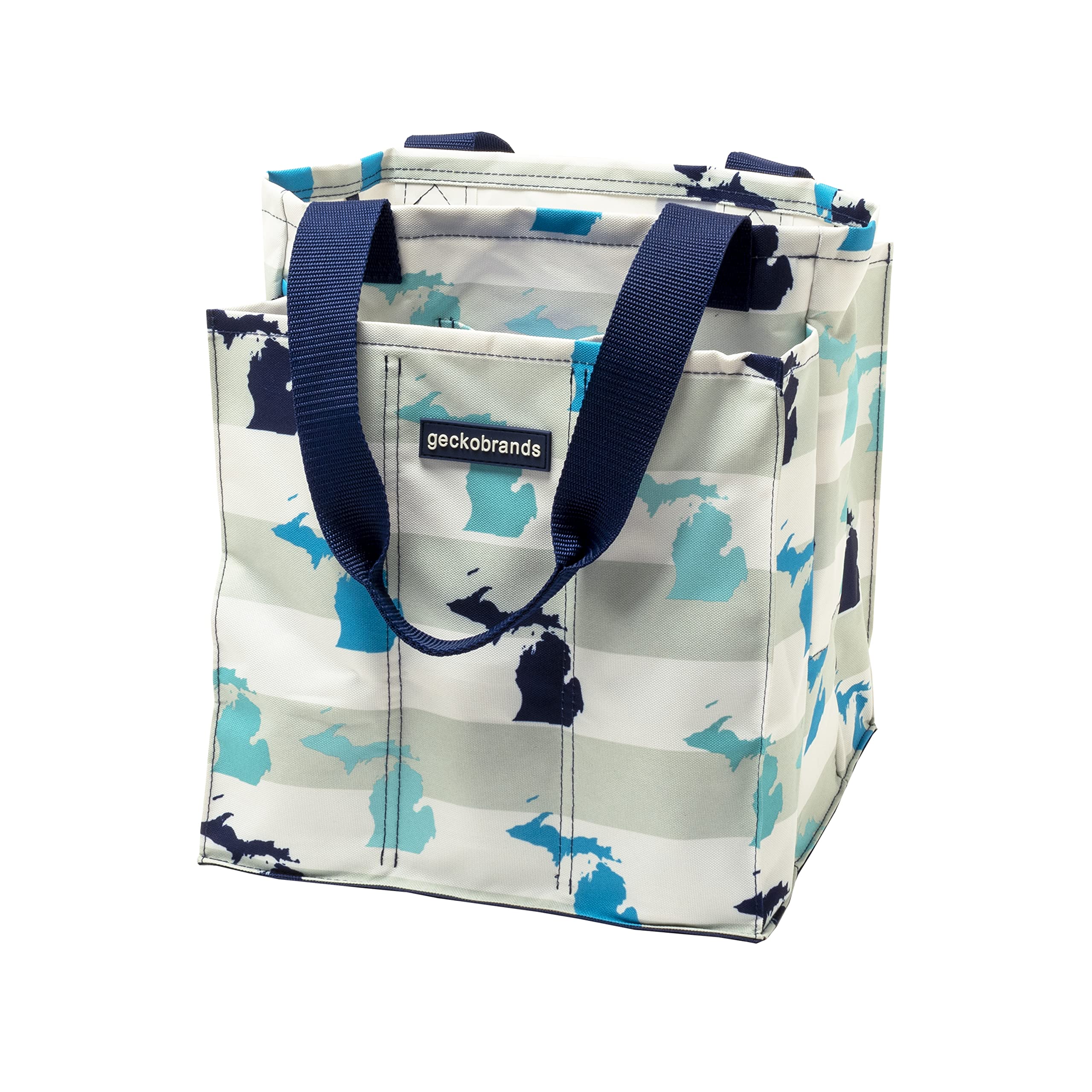 Geckobrands 7 Pocket Market Tote Bags - Lightweight Multipurpose Organizer for Pool, Beach, Travel & Grocery Shopping - Durable Reusable Shopping Bag with Multiple Pockets - Perfect for Errands, Picnics & Daily Use