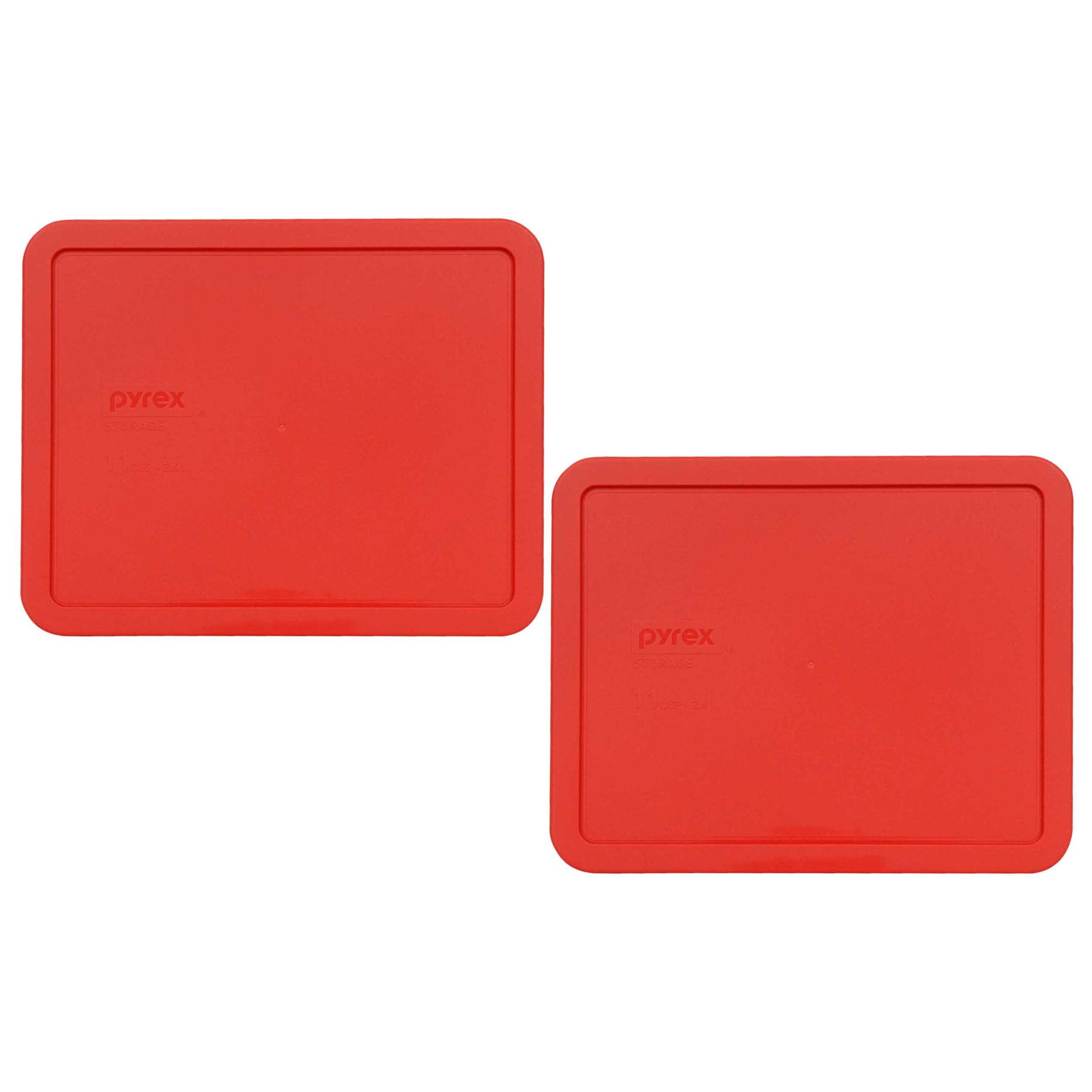 Pyrex 7212-PC 11 Cup Red Storage Lid for Glass Dish (2-Pack) - Perfect for Food Storage, Meal Prep & Leftovers in Fridge or Freezer