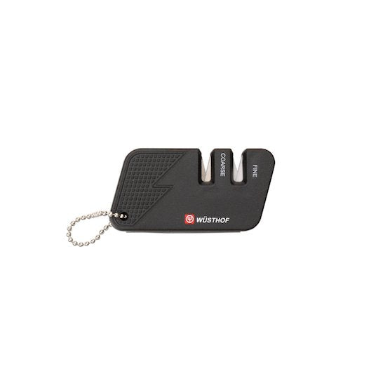 WUSTHOF Mini Pull Through Knife Sharpener - Compact & Easy to Use for Kitchen Knives, Pocket Knives, and Scissors - Perfect for Home, Camping, and Outdoor Cooking