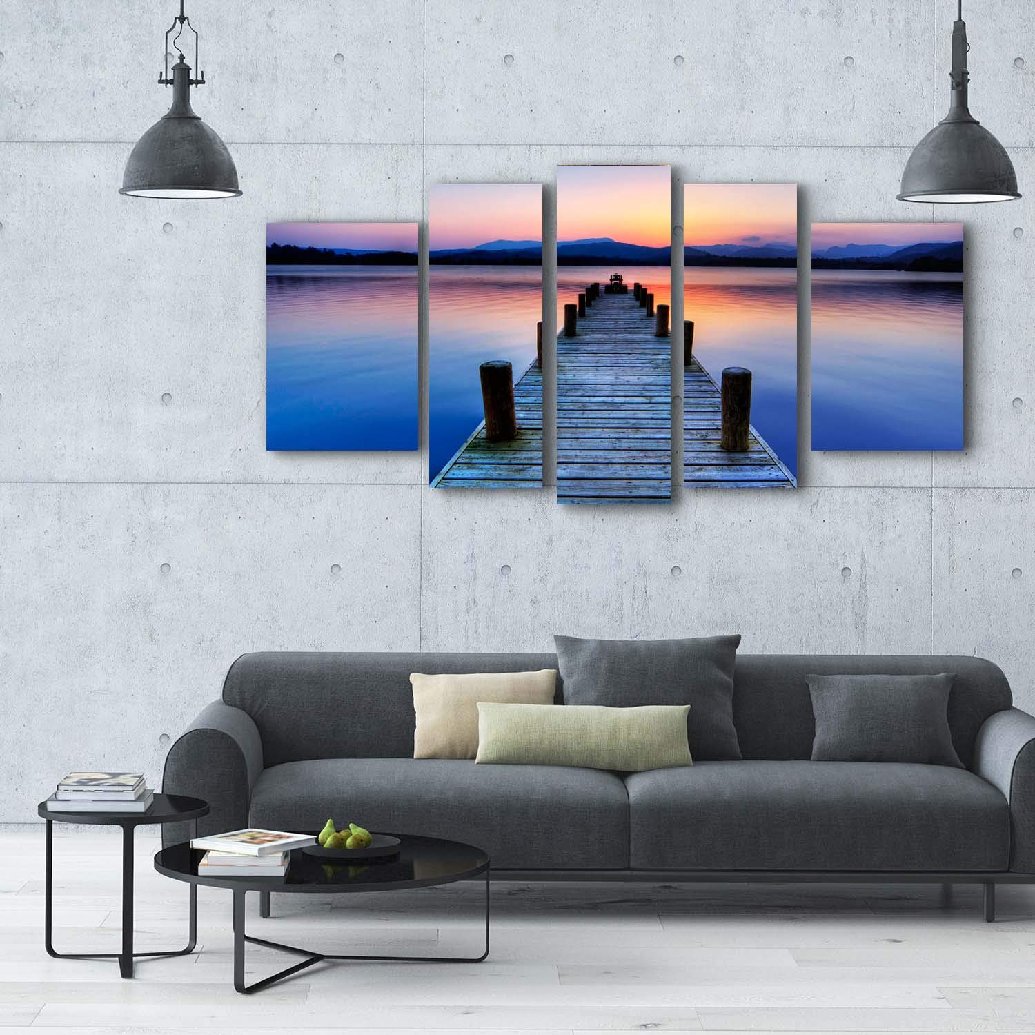 Purple Beach Canvas Wall Art Set - 36