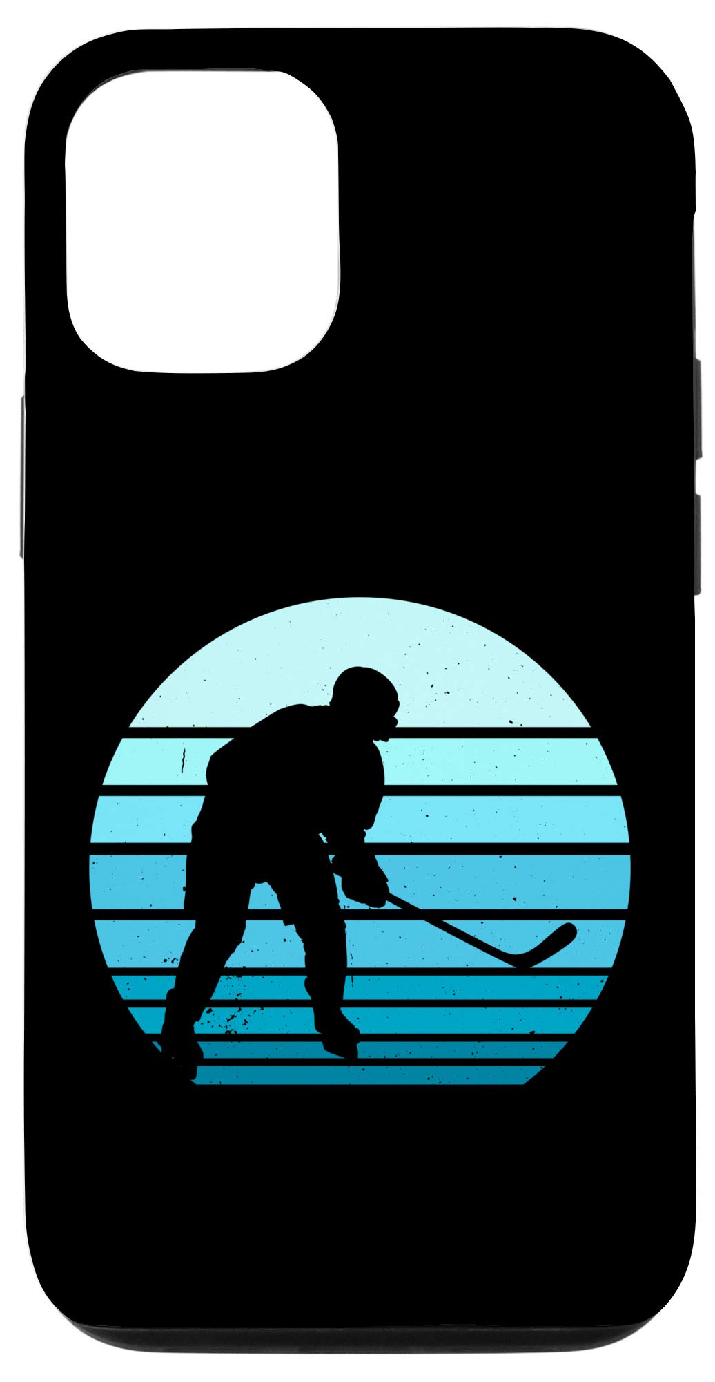 Vintage Ice Hockey Player Case for iPhone 12/12 Pro - Retro Blue Hockey Team Design - Perfect for Hockey Fans & Sports Enthusiasts