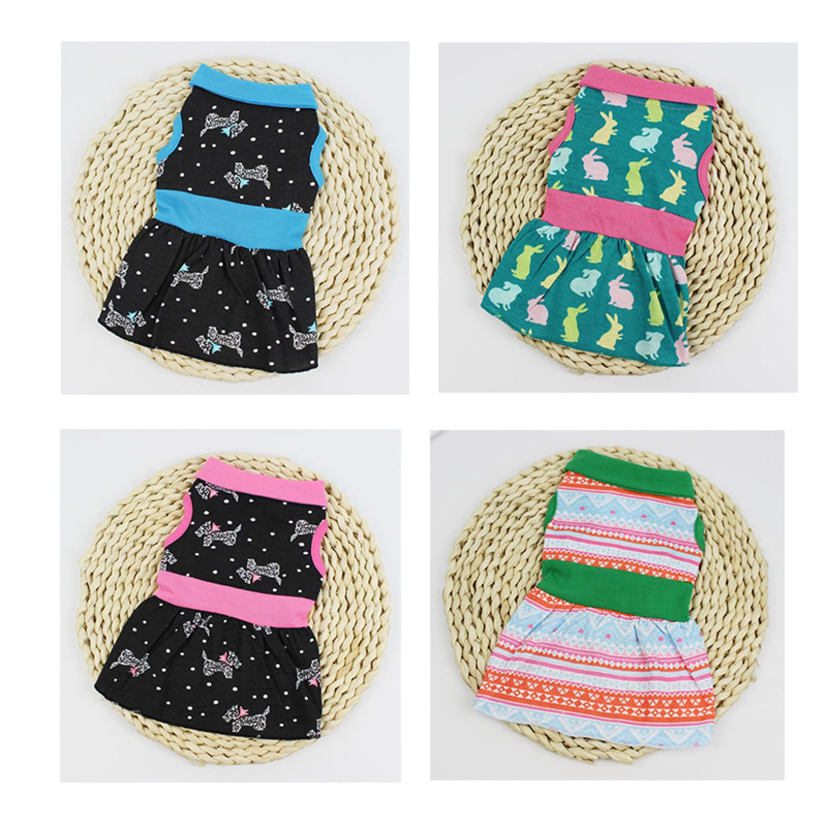 Cartoon Print Sleeveless Dog Dress - Breathable Summer Puppy Clothes for Small Dogs | Cute Pet Costume for Outdoor Walks & Playtime