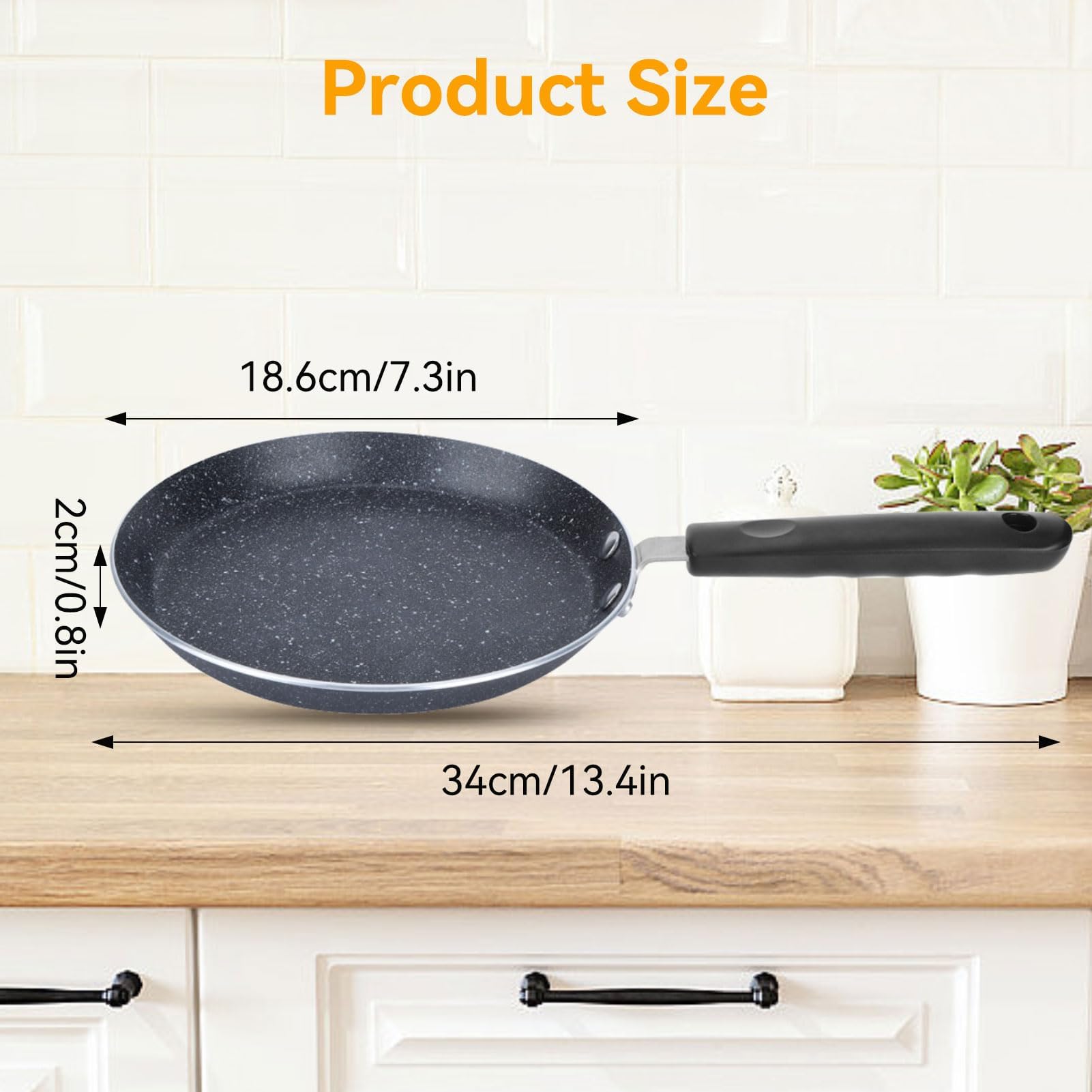 Non-Stick Frittata Pan with Ergonomic Handle - Universal Skillet for Pancakes, Crepes & Flat Omelettes - Perfect for Breakfast, Brunch & Healthy Cooking at Home