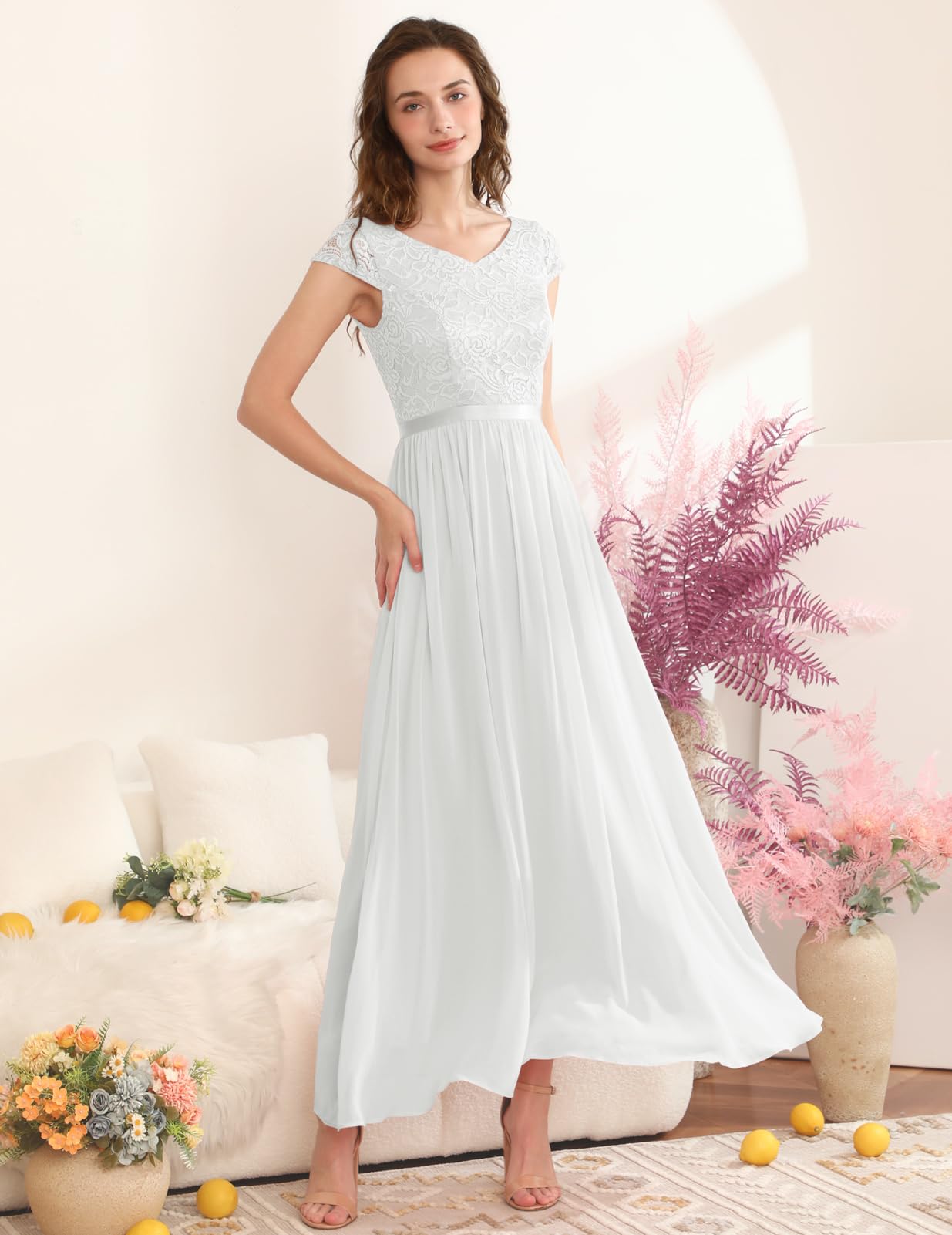 Elegant Long Formal Dresses for Women 2024 - V-Neck Wedding Guest Dress, Bridesmaid Gown, Homecoming & Evening Party Dress - Perfect for Beach Weddings, Fall Galas & Special Occasions