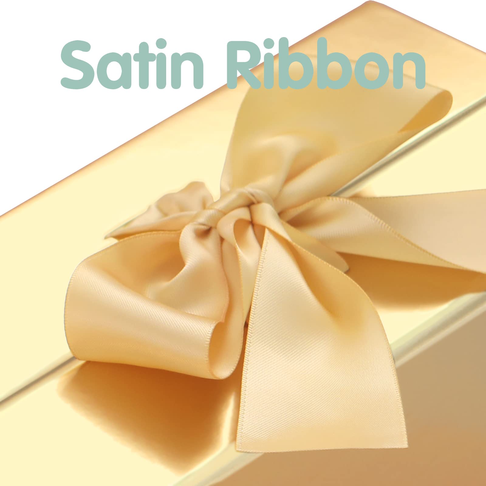 Happy Potato Gift Box with Ribbon - 9x6.5x3.8 Inches Gold Magnetic Gift Box with Lid - Bridesmaid Proposal Box, Wedding Party Favors, Jewelry & Keepsake Storage - Glossy Finish for Special Occasions