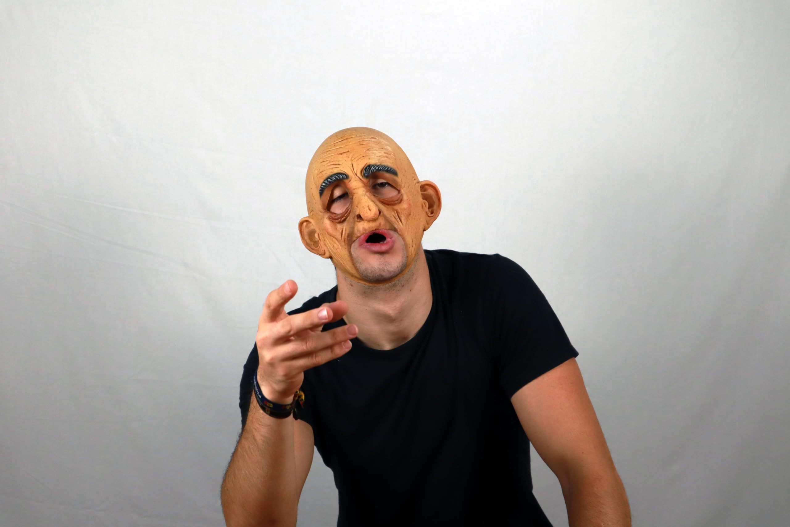 Old Man Chinless Mask - Realistic Latex Halloween Costume Mask for Adults - Perfect for Halloween Parties, Cosplay, and Theatrical Performances