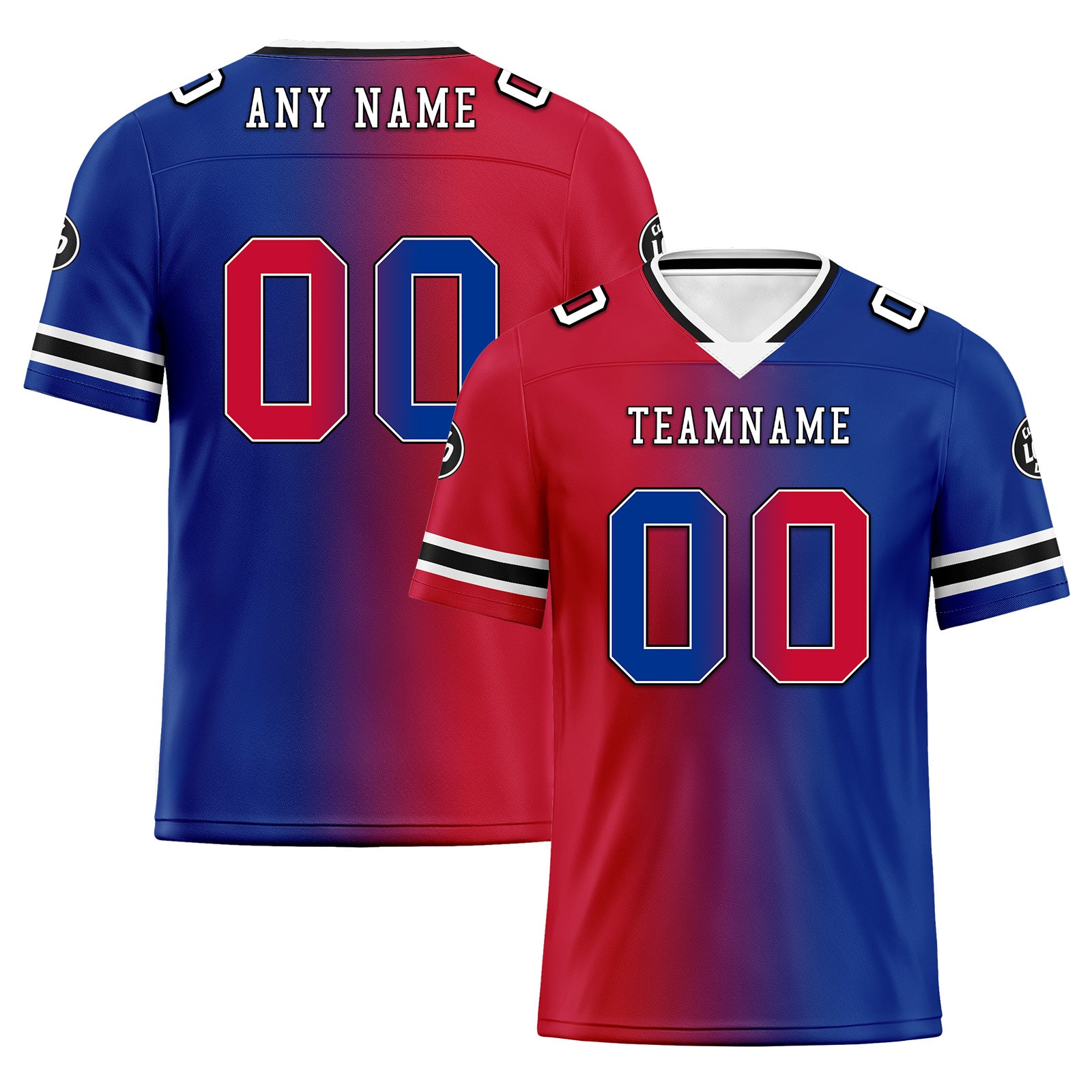 Custom Blue & Red New York Personalized Authentic Football Jersey FBJ02 D028017 - Perfect for NFL Games, Tailgating & Fan Events