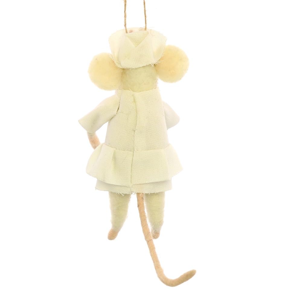 HomArt Felt Nurse Mouse Ornament - Christmas Decor Gift