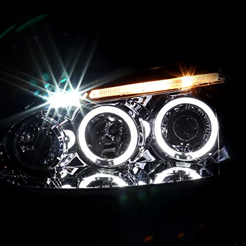 Spec-D Tuning LHP-GLF05-TM Clear Chrome Halo LED Projector Headlights for Volkswagen Golf Rabbit & Jetta - Upgrade Your Night Driving with Stylish Lighting