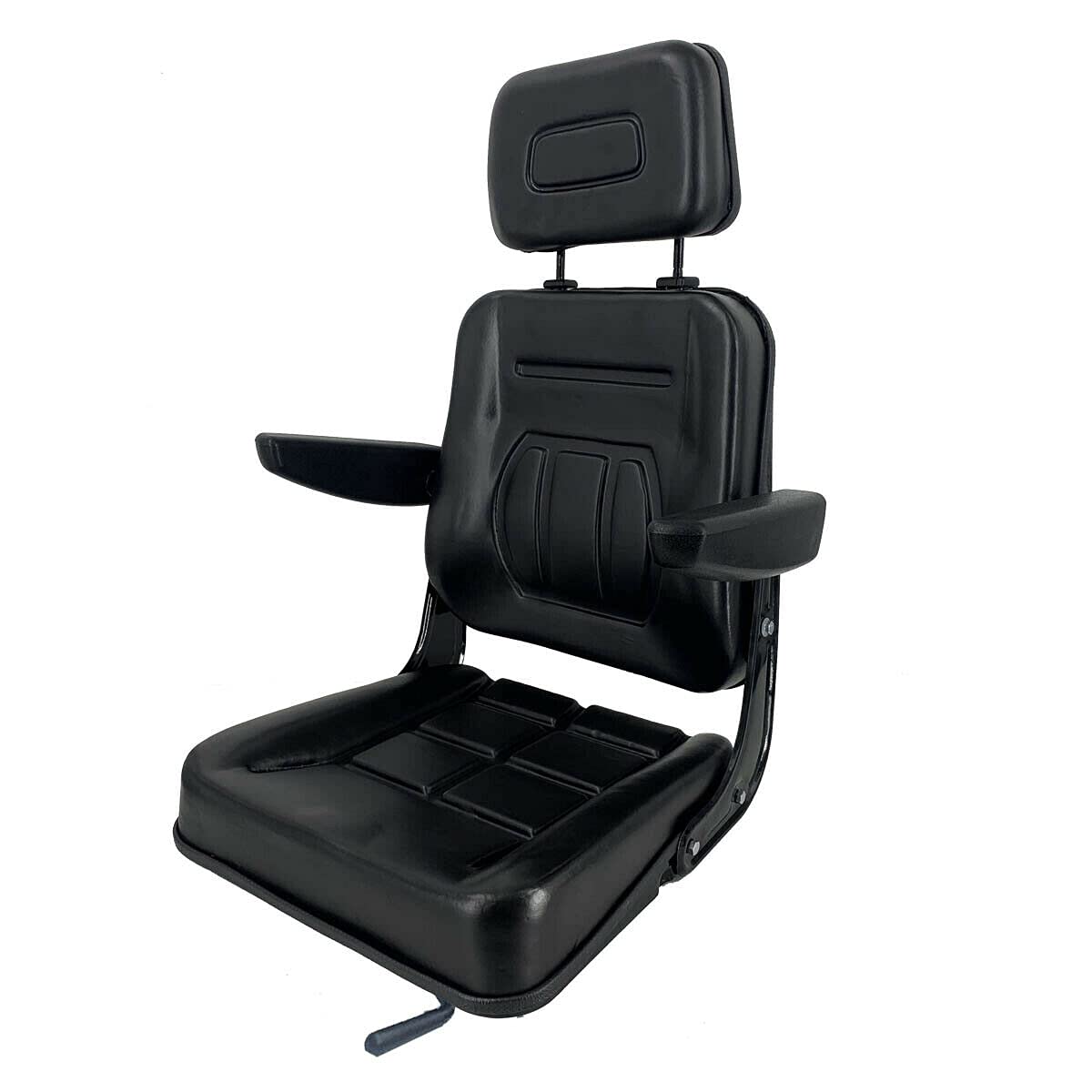 Universal Heavy-Duty Forklift Seat with Adjustable Armrest, Backrest & Headrest - Ergonomic Suspension Seat with Slide Rails - Fits Excavators, Forklifts, Tractors & Skid Steer Loaders - Ideal for Construction, Warehouse & Industrial Equipment Operators