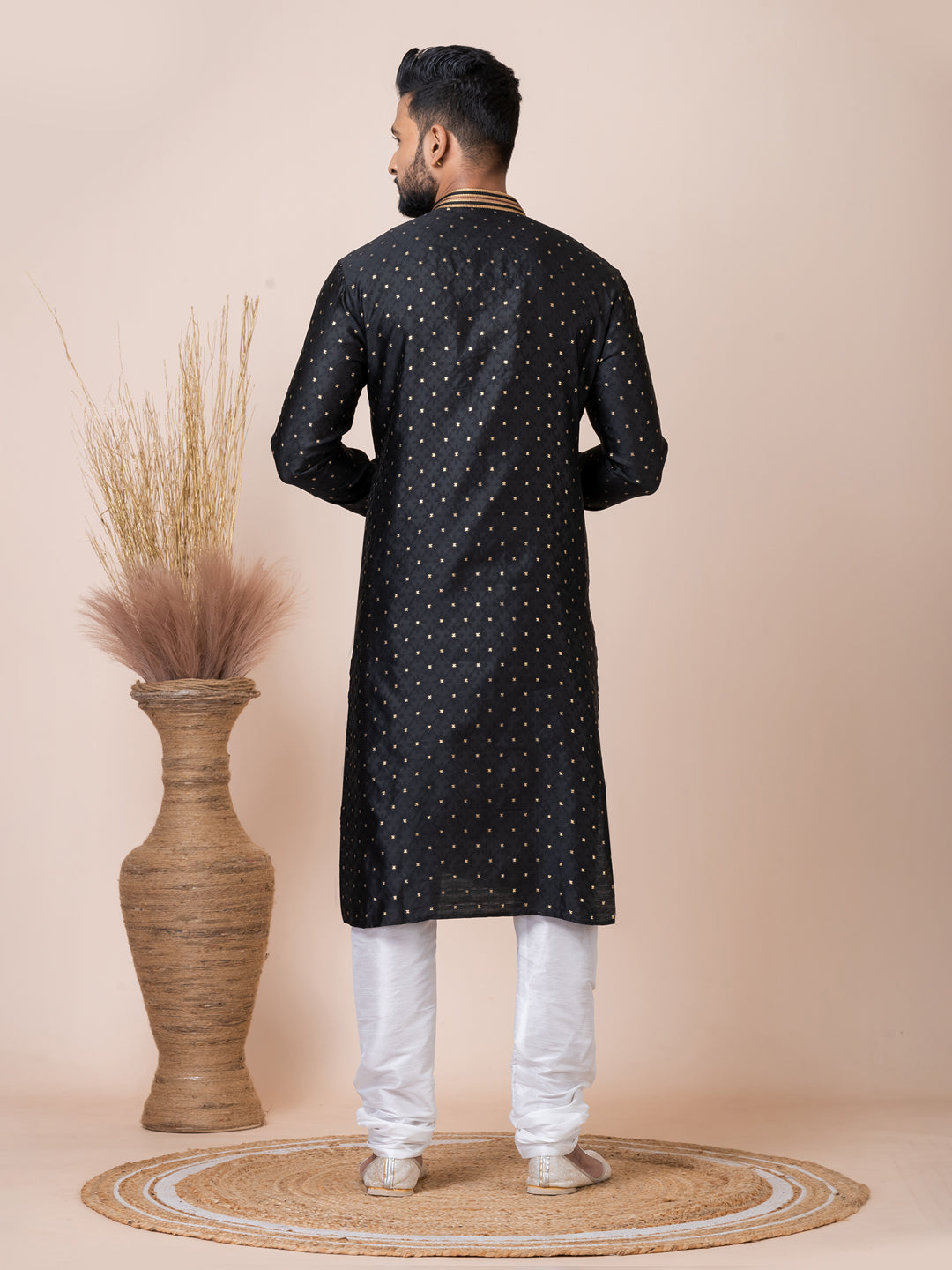 Stylish Black Designer Ready-Made Kurta Pajama Set with Intricate Embroidery - Perfect for Festivals, Weddings & Special Occasions
