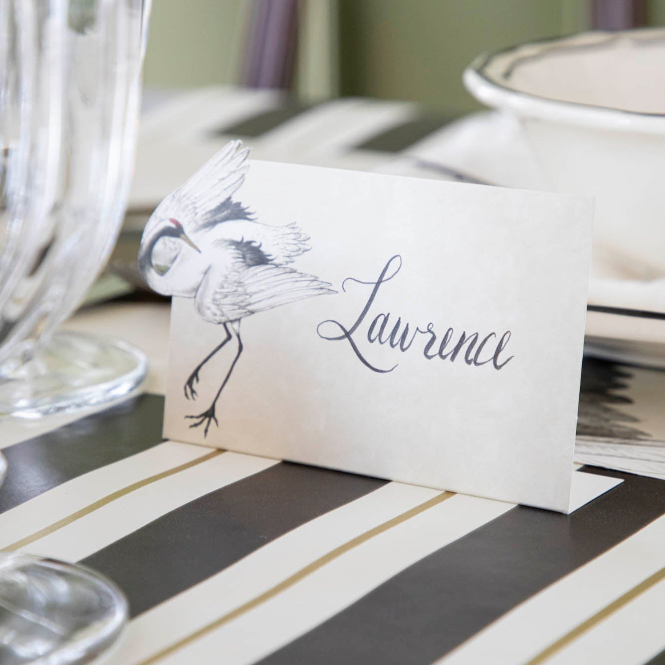 Elegant Crane Place Card Holders - Wedding, Birthday & Event Table Setting Decorations - Perfect for Name Cards, Seating Assignments & Party Favors