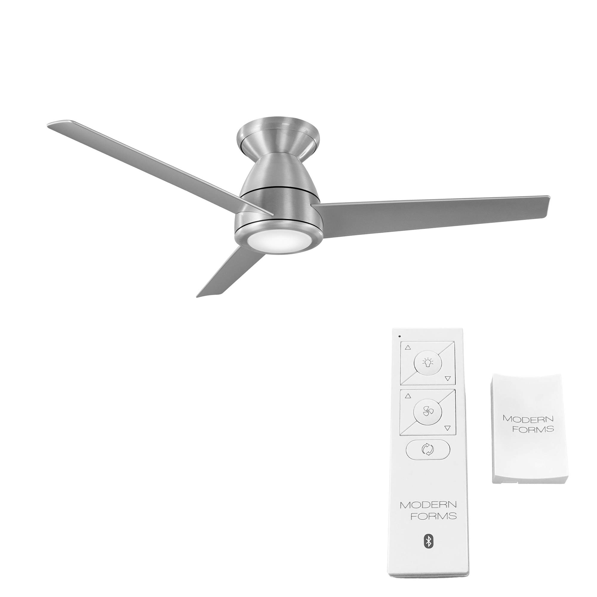 Tip Top Smart 44in 3-Blade Flush Mount Ceiling Fan with 3500K LED Light Kit, Remote Control, Alexa & App Compatibility for Indoor and Outdoor Use in Living Rooms, Bedrooms, and Patios