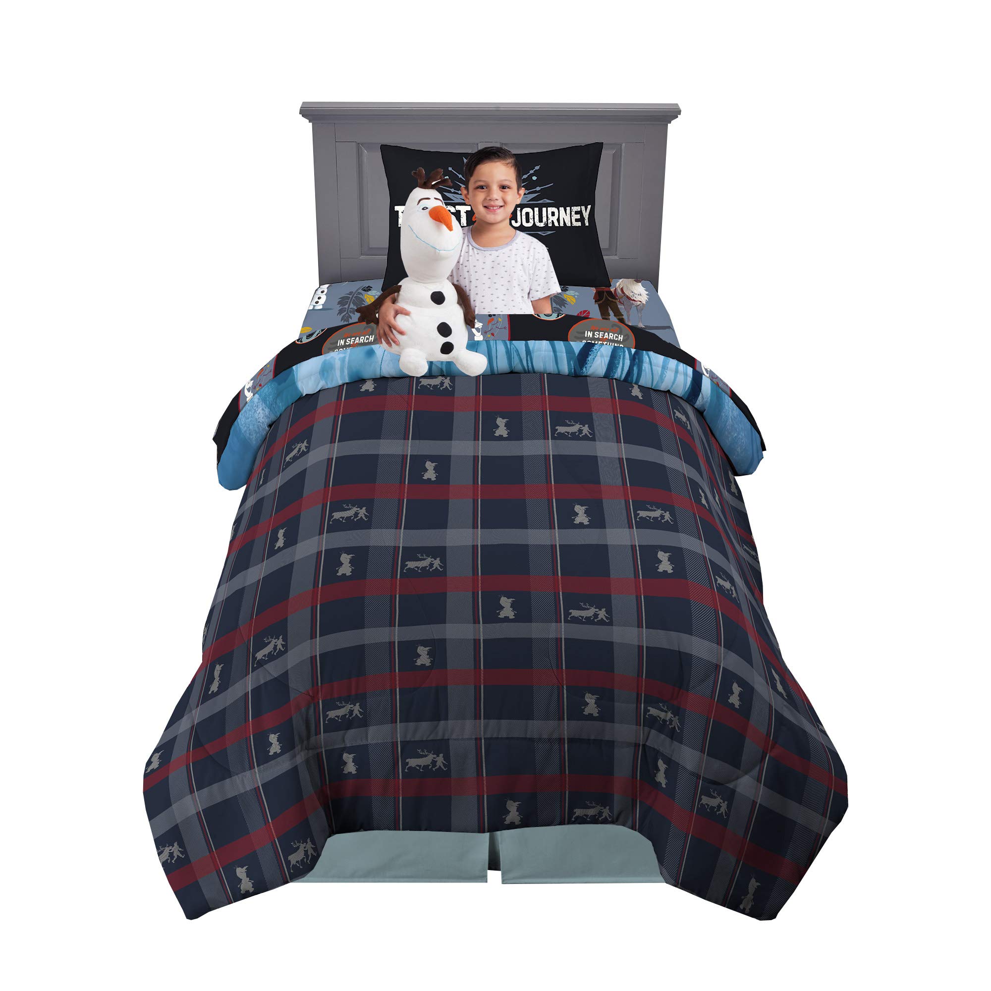 Disney Frozen 2 Olaf Twin Size 5-Piece Kids Bedding Set - Comforter, Sheets & Cuddle Pillow for Cozy Bedroom Decor | Perfect for Frozen Themed Rooms, Sleepovers & Gift Giving