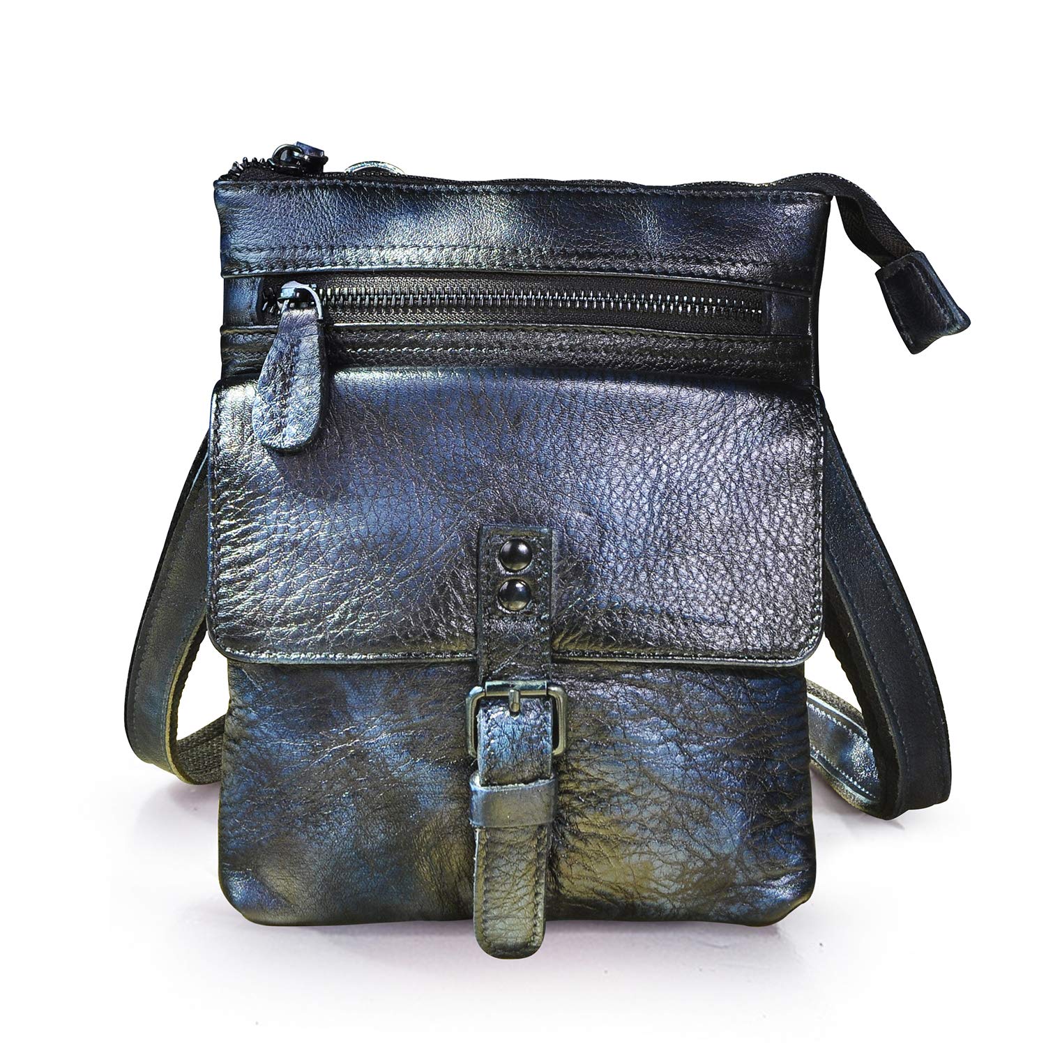 Le'aokuu Men's Genuine Leather Multifunctional Crossbody Messenger Shoulder Bag - Fashionable Fanny Pack & Waist Belt Bag for Casual Use | Perfect for Work, Travel & Daily Essentials