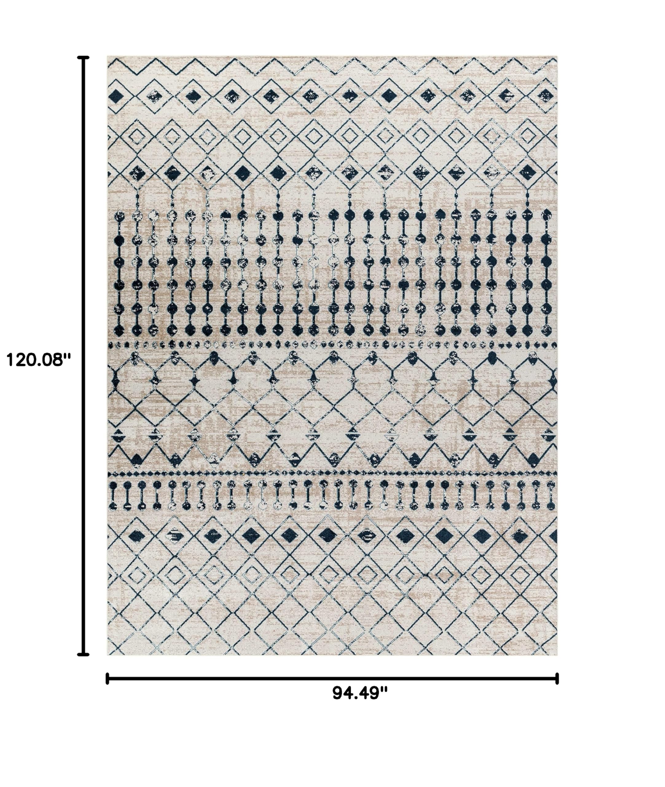Modderfontein Machine Washable Area Rug - Blue & Beige 7'10