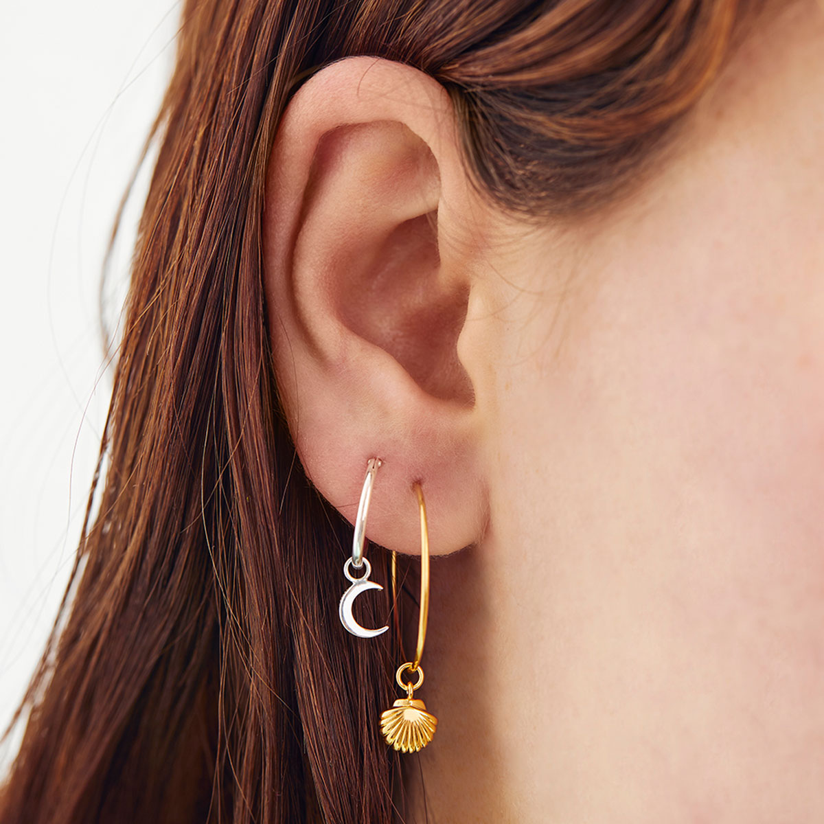 Moon Crescent Ear Charms - Dainty Silver Moon Earrings for Women, Hypoallergenic Pierced Jewelry - Perfect for Everyday Wear, Date Nights & Boho Fashion