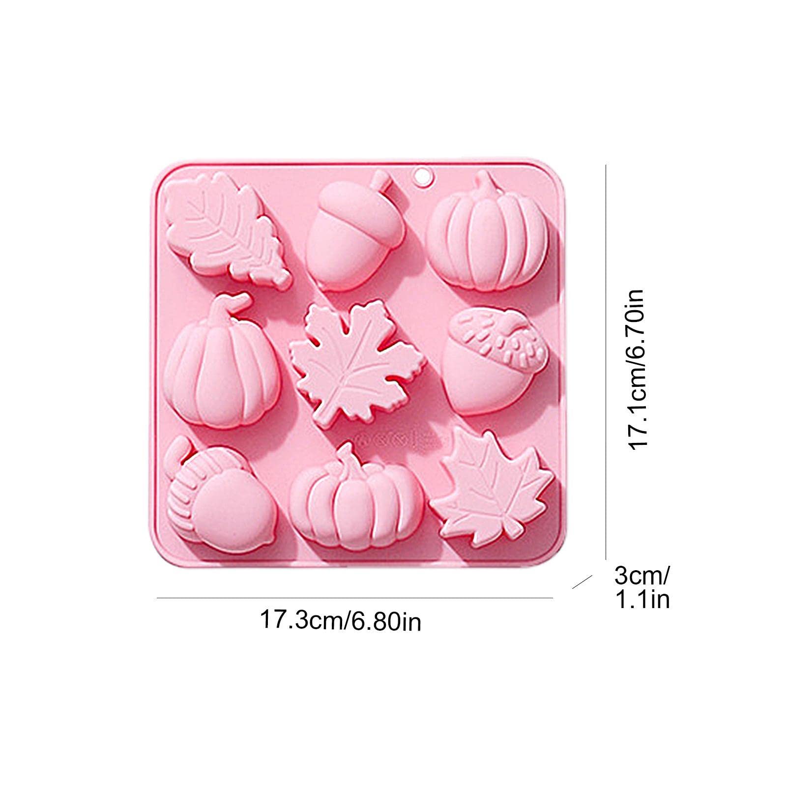 9-Piece Fall Fondant Molds Set - Pumpkin, Leaf & Acorn Silicone Molds for Baking, Autumn Harvest Theme Cake Decorating - Perfect for Pudding, Chocolate, Hard Candies & Desserts (Halloween, Thanksgiving Party Decor)