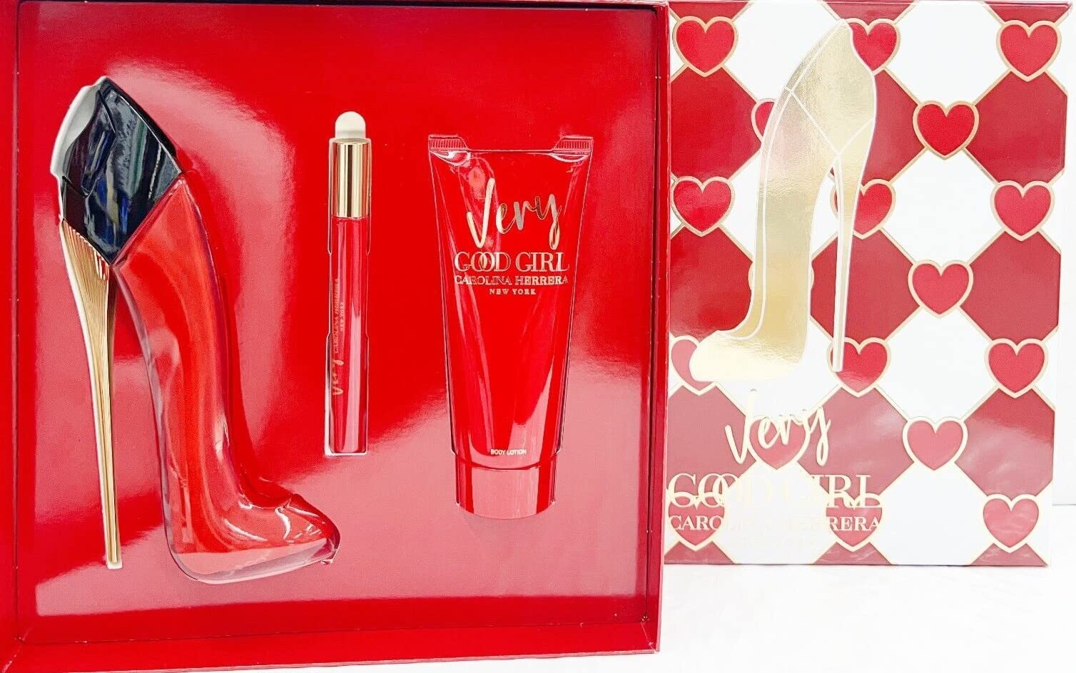 Carolina Herrera VERY GOOD GIRL 3-Piece Gift Set - 2.7 oz Eau de Parfum Spray + 0.34 oz EDP + 3.4 oz Body Lotion | Women's Fragrance Set for Gifting, Date Night & Special Occasions