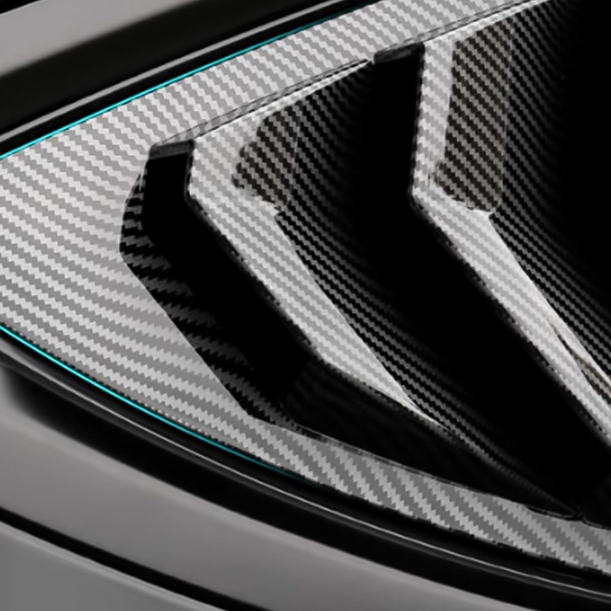 Nissan Sentra 2013-2019 Rear Side Window Louvers - Carbon Fiber Air Vent Scoop Shades (2PCS) | Sporty Exterior Accessories | Enhances Style & Sun Protection for Daily Driving & Car Shows