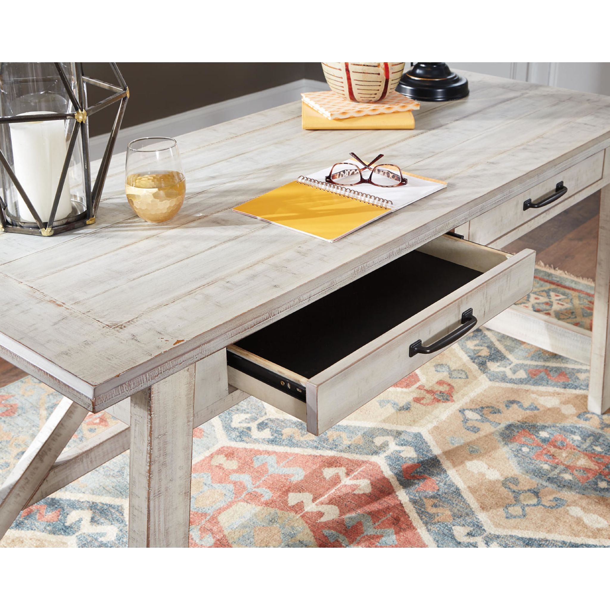 Carynhurst Large Leg Desk - Spacious Home Office Desk for Work & Study, Sturdy Writing Table with Wide Surface - Perfect for Remote Work, Online Classes & Crafting